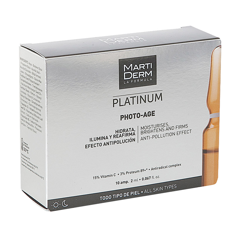 Ампули для шкіри обличчя Martiderm Platinum Photo-Age Ampollas омолоджуючі, 10*2 мл