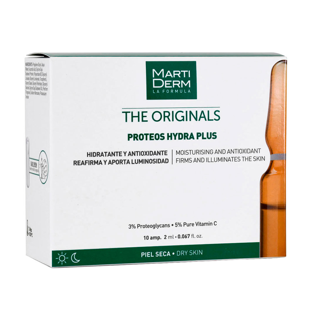 Ампули для шкіри обличчя, шиї, зони декольте MartiDerm The Originals Proteos Hydra Plus, 10*2 мл