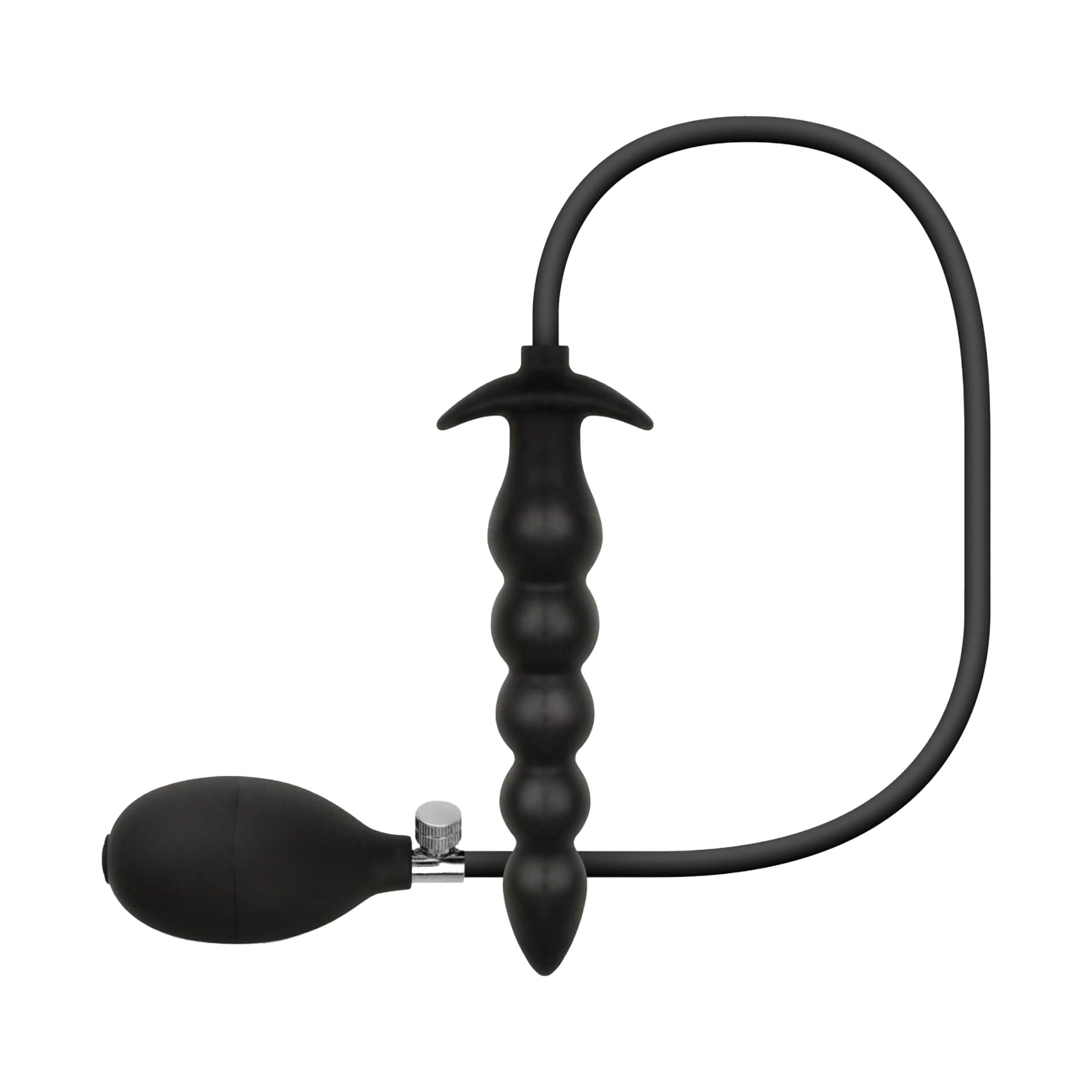 Анальна пробка EasyToys Anal Collection Inflatable Anal Plug 20 см, з насосом, чорна, 1 шт