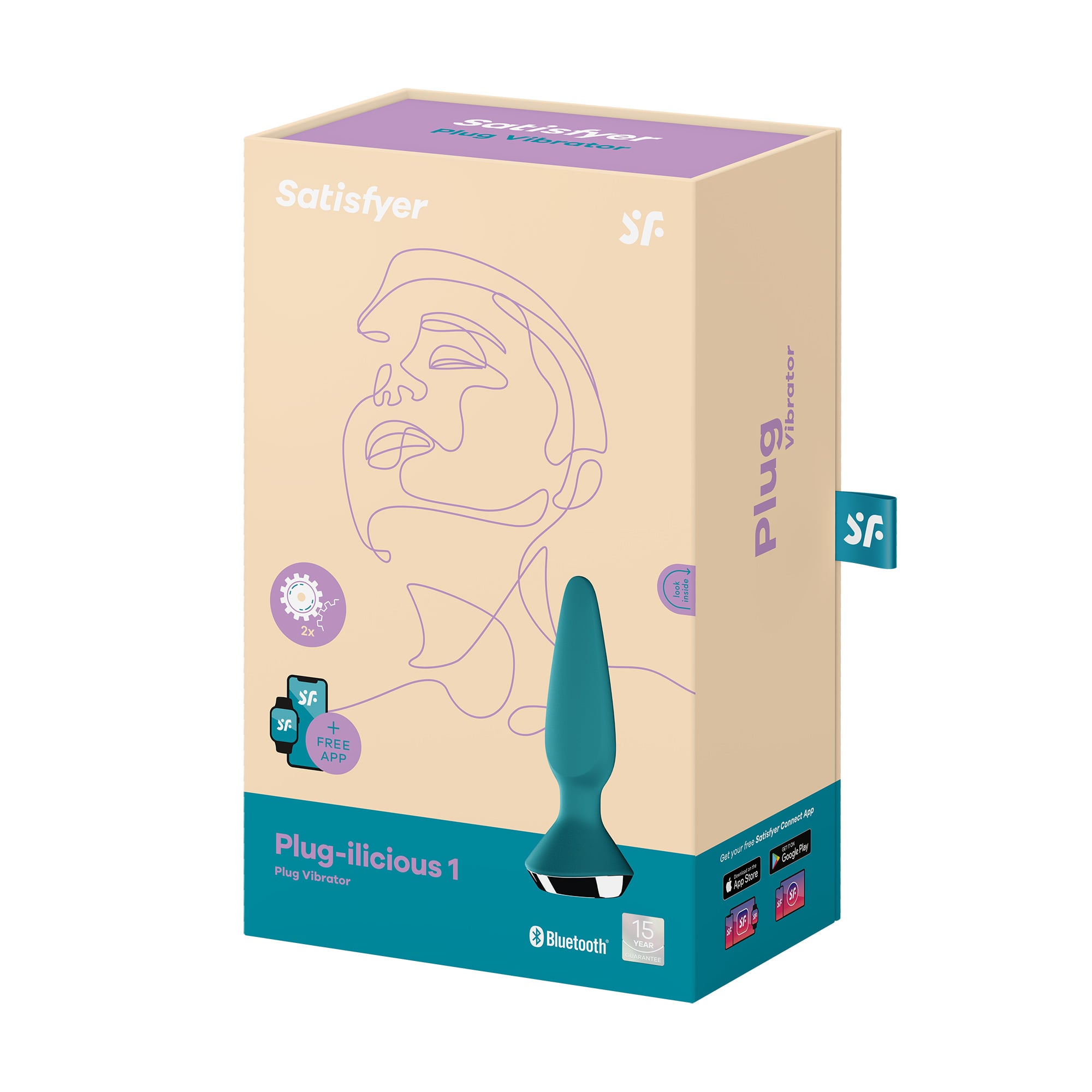 Анальна смарт-пробка Satisfyer Plug-ilicious 1 Plug Vibrator з вібрацією, бірюзова, 1 шт