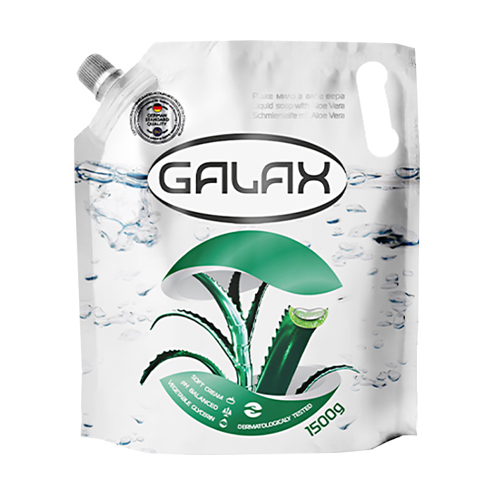 Антибактеріальне рідке мило Galax з алое вера, 1.5 кг (дойпак)