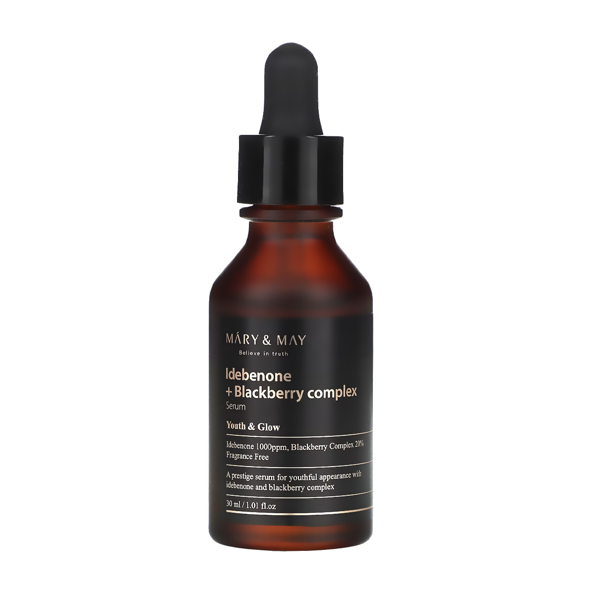 Антиоксидантна сироватка для обличчя Mary &amp; May Idebenone Blackberry Complex Serum з ідебеноном, 30 мл