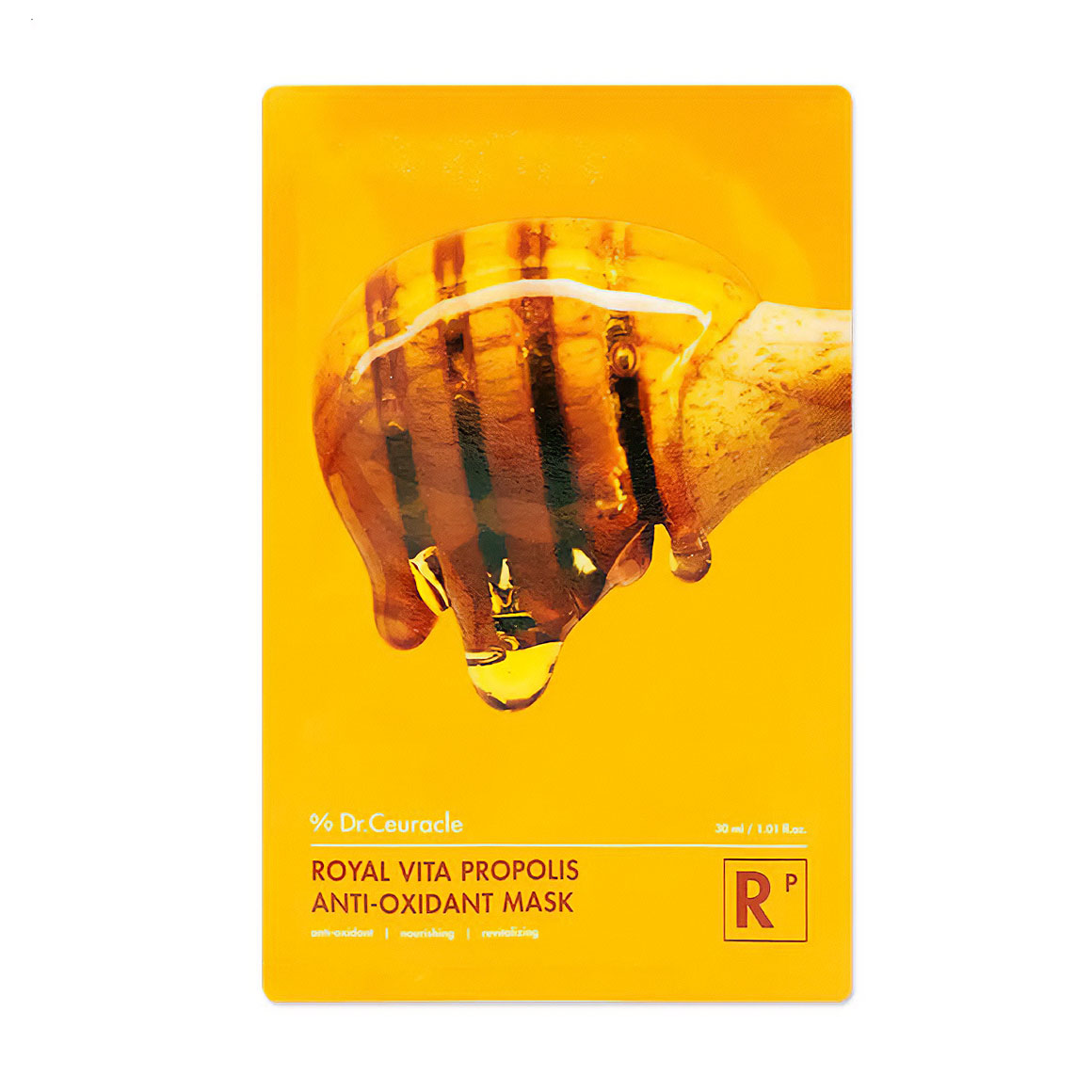 Антиоксидантна тканинна маска для обличчя Dr.Ceuracle Royal Vita Propolis Anti-oxidant Mask з екстрактом прополісу, 30 мл