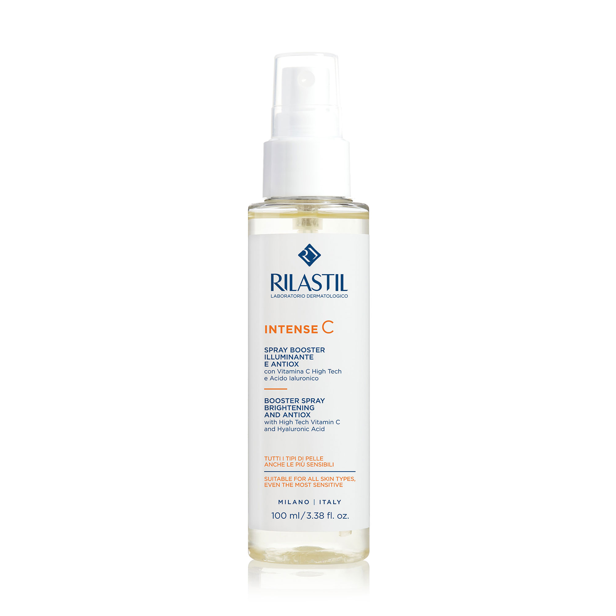 Антиоксидантний освітлювальний спрей-бустер для обличчя Rilastil Intense C Booster Spray з вітаміном С, 100 мл