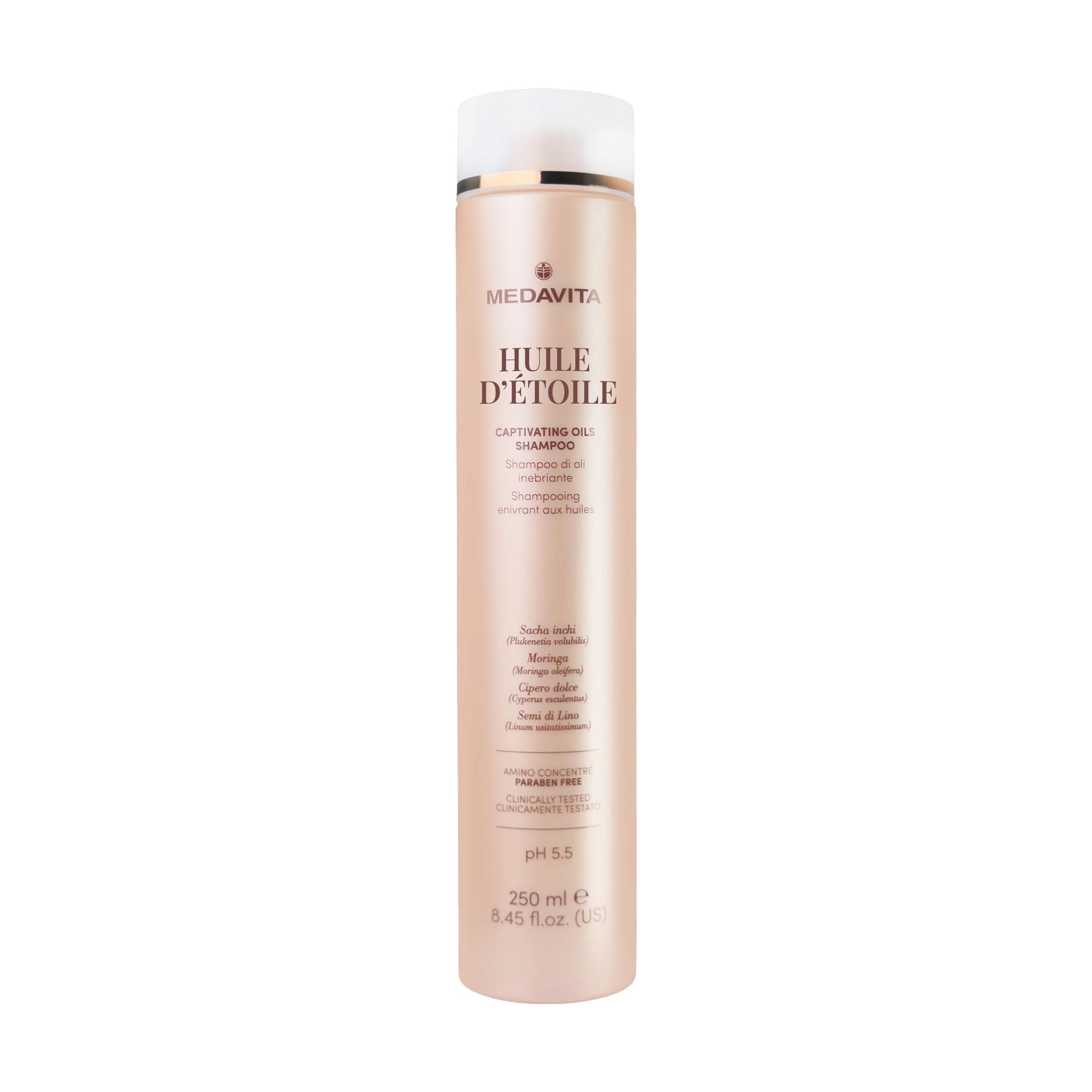 Антиоксидантний шампунь Medavita Huile D'Etoile Captivating Oils Shampoo для сяйва та шовковистості волосся, 250 мл