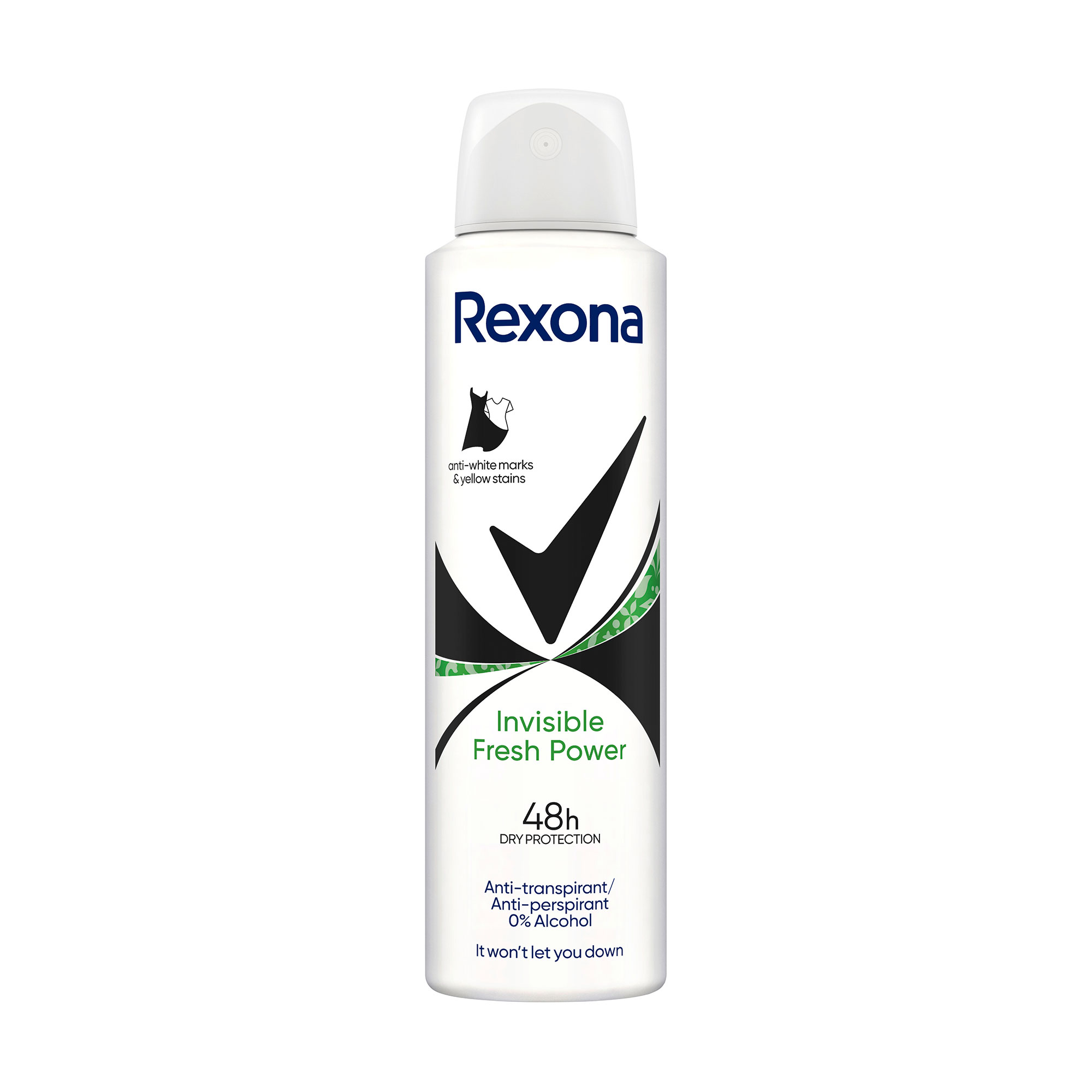 Антиперспірант-аерозоль Rexona Invisible Fresh Power Невидимий на чорному та білому одязі, жіночий, 150 мл