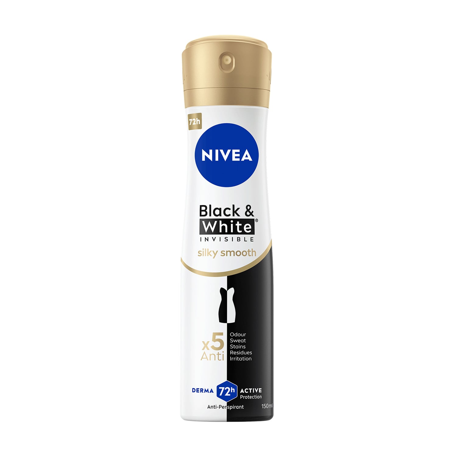 Антиперспірант NIVEA Чорне та біле, невидимий, гладкий шовк, жіночий, 150 мл