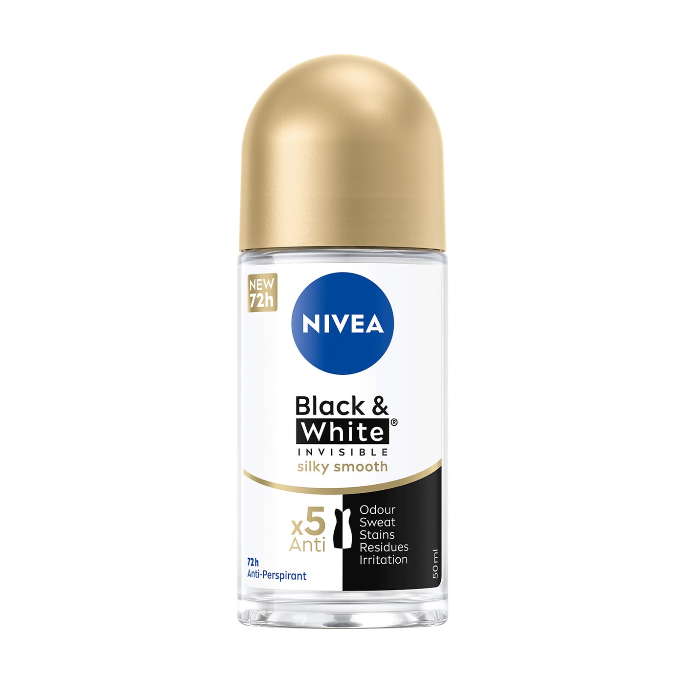Антиперспірант NIVEA Чорне та Біле Невидимий: гладкий шовк, кульковий, 50 мл