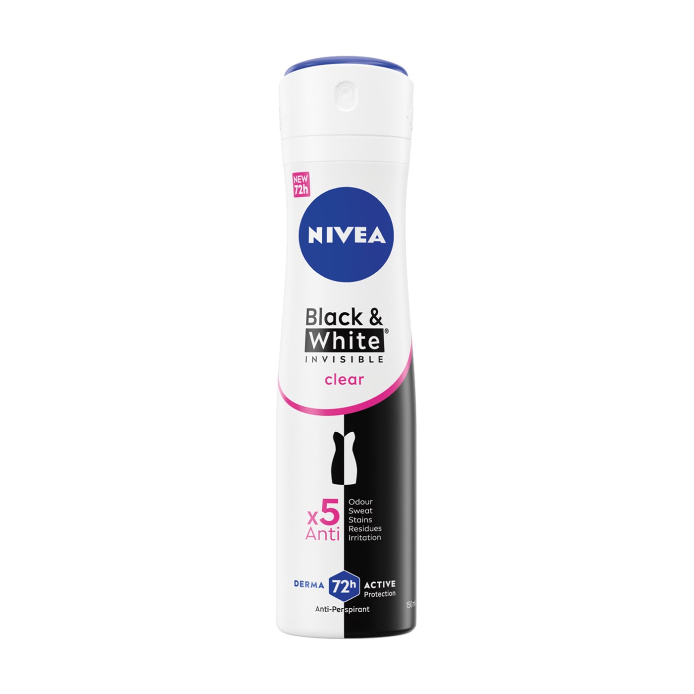 Антиперспірант NIVEA Чорне та Біле невидимий: прозорий, спрей, 150 мл