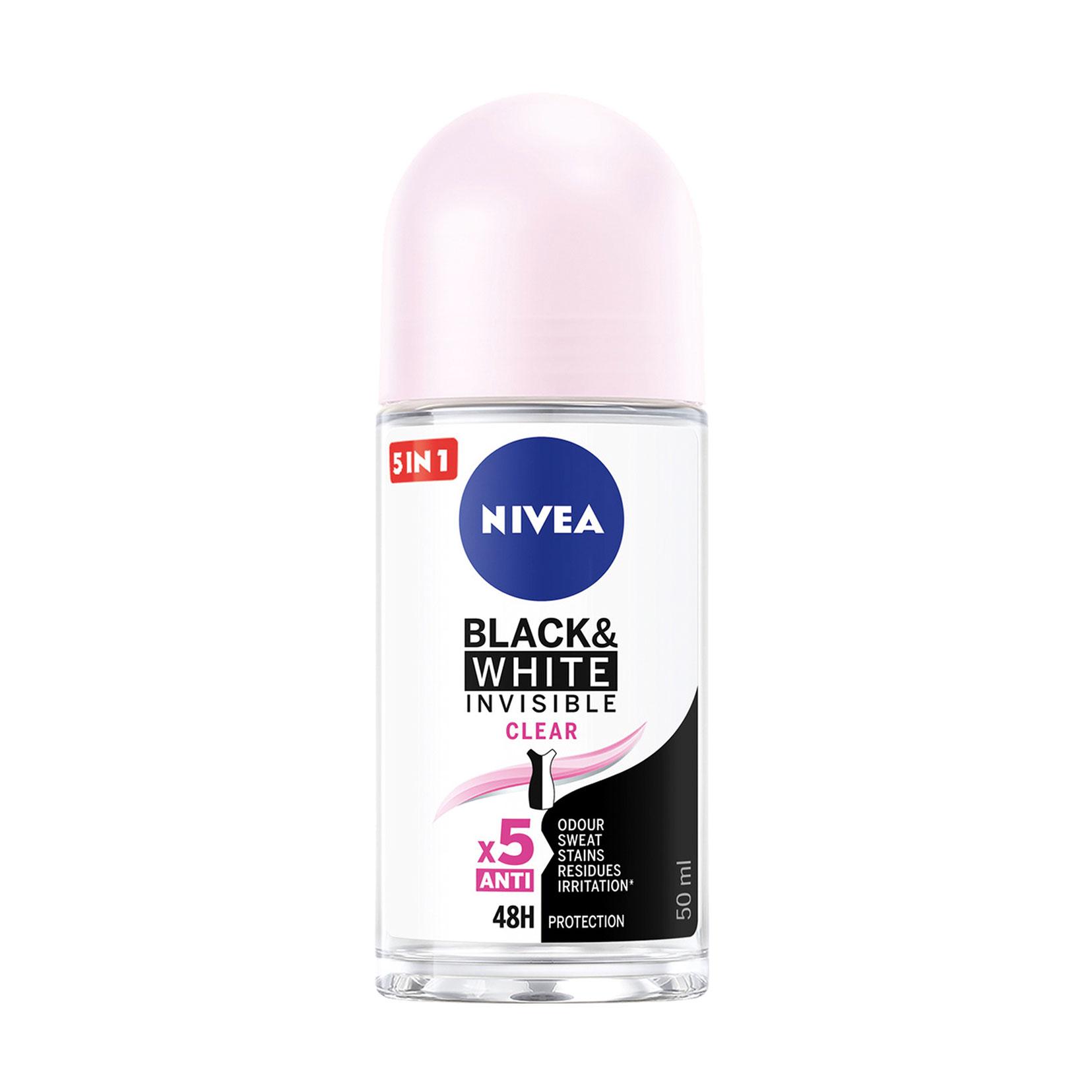 Антиперспірант NIVEA Чорне та Біле, невидимий, прозорий, кульковий, 50 мл