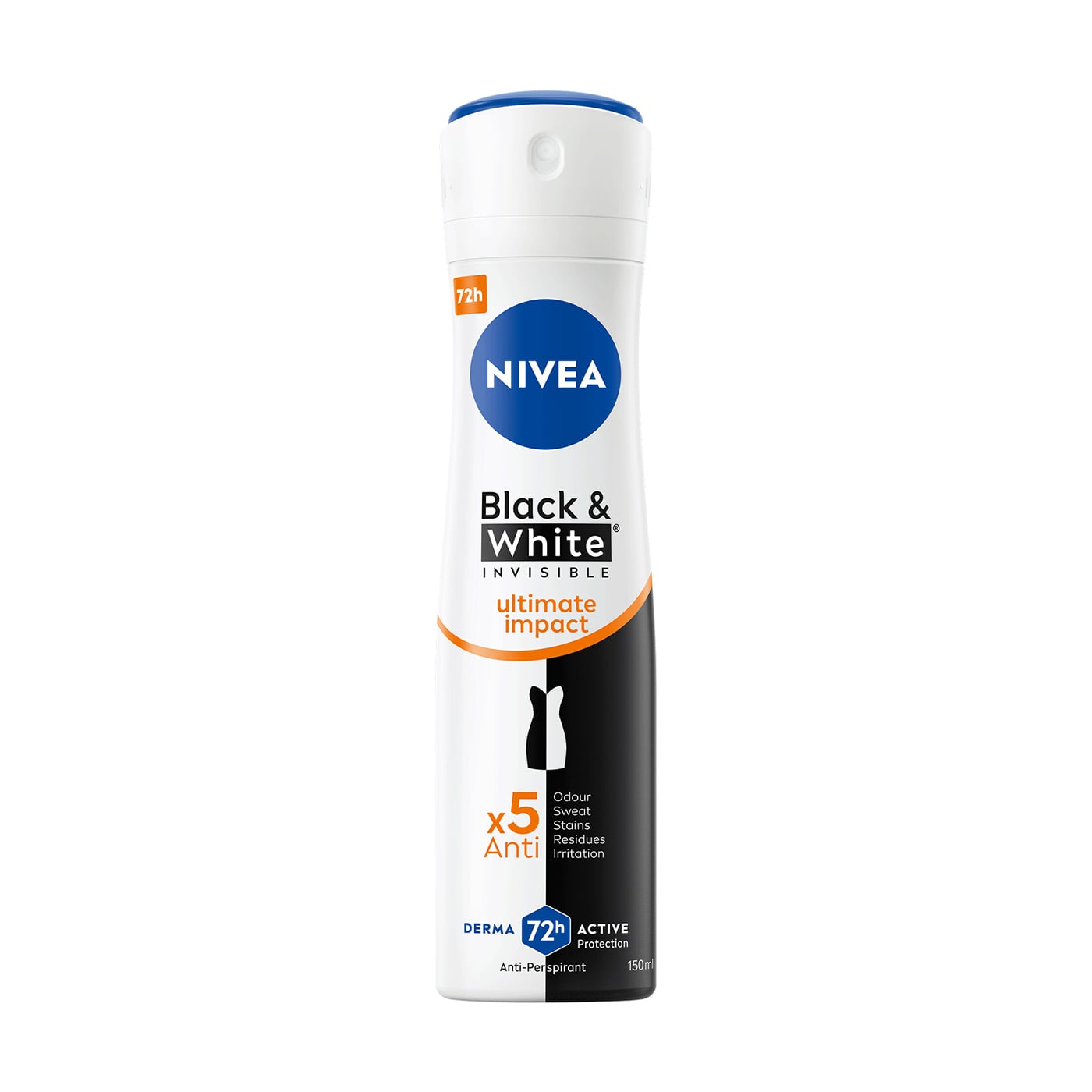 Антиперспірант NIVEA Чорне та Біле невидимий: Ultimate Impact, спрей, 150 мл