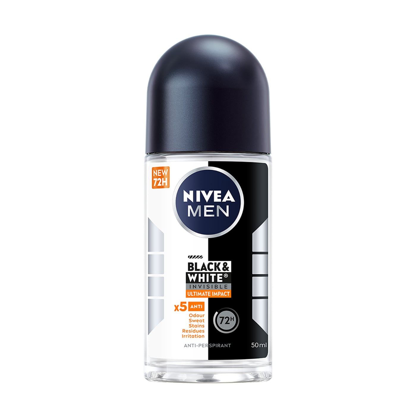Антиперспірант NIVEA MEN Чорне та Біле невидимий: Ultimate Impact, кульковий, 50 мл
