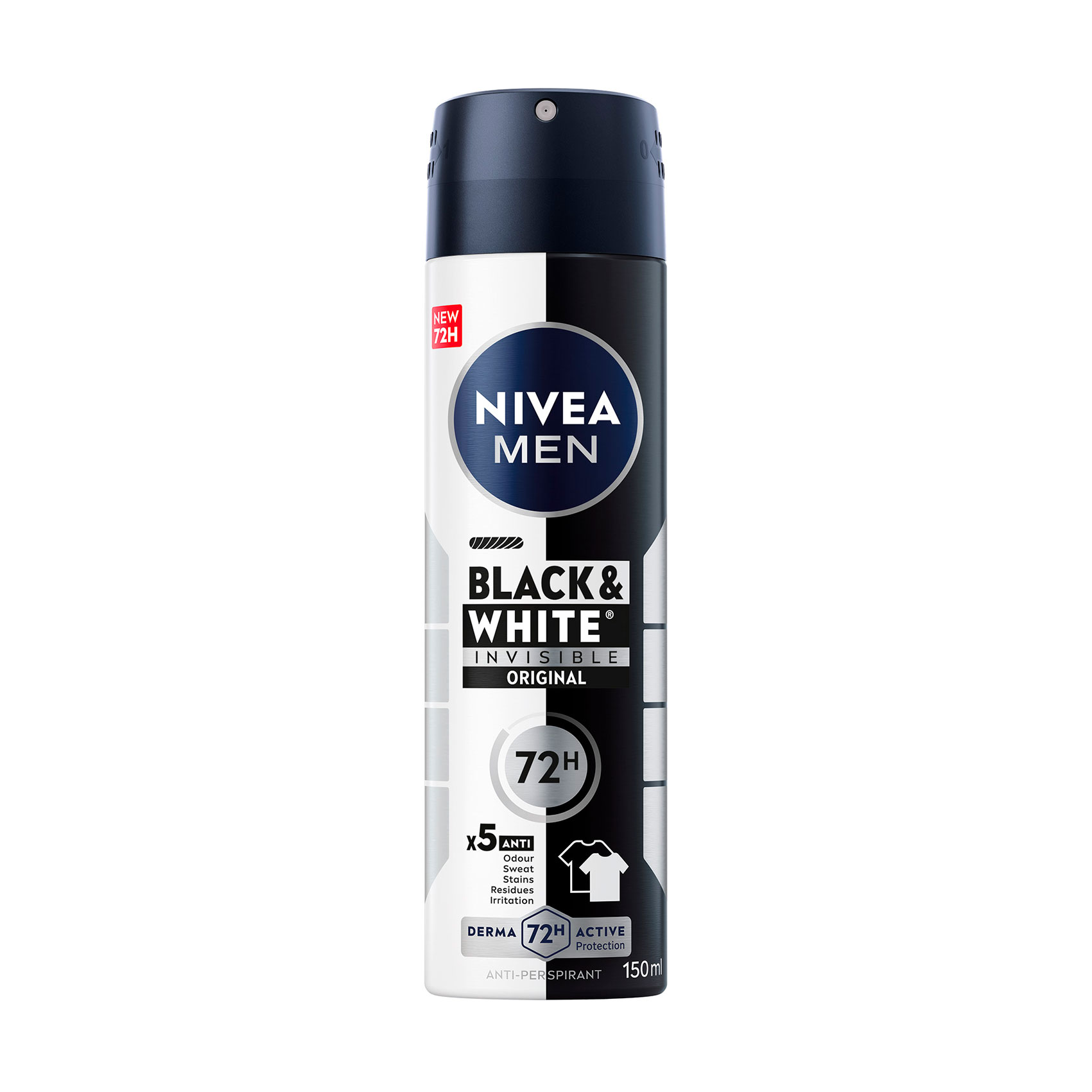Антиперспірант NIVEA MEN Original Чорне та біле, невидимий, 150 мл