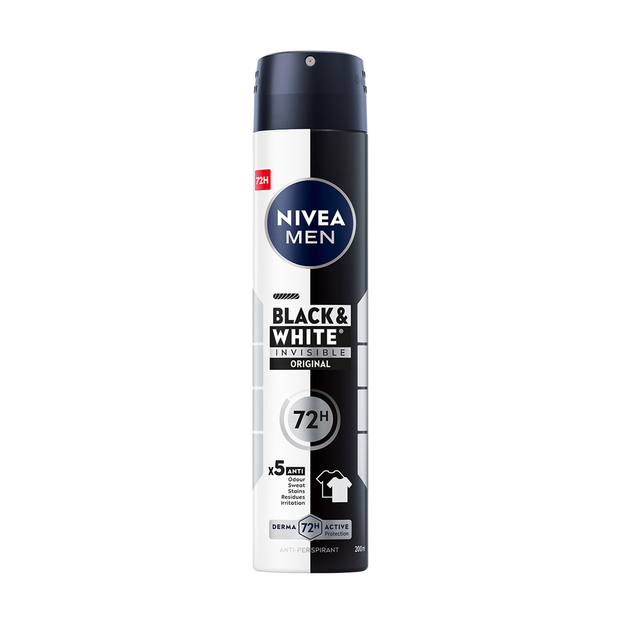 Антиперспірант NIVEA MEN Original Чорне та біле, невидимий, 200 мл