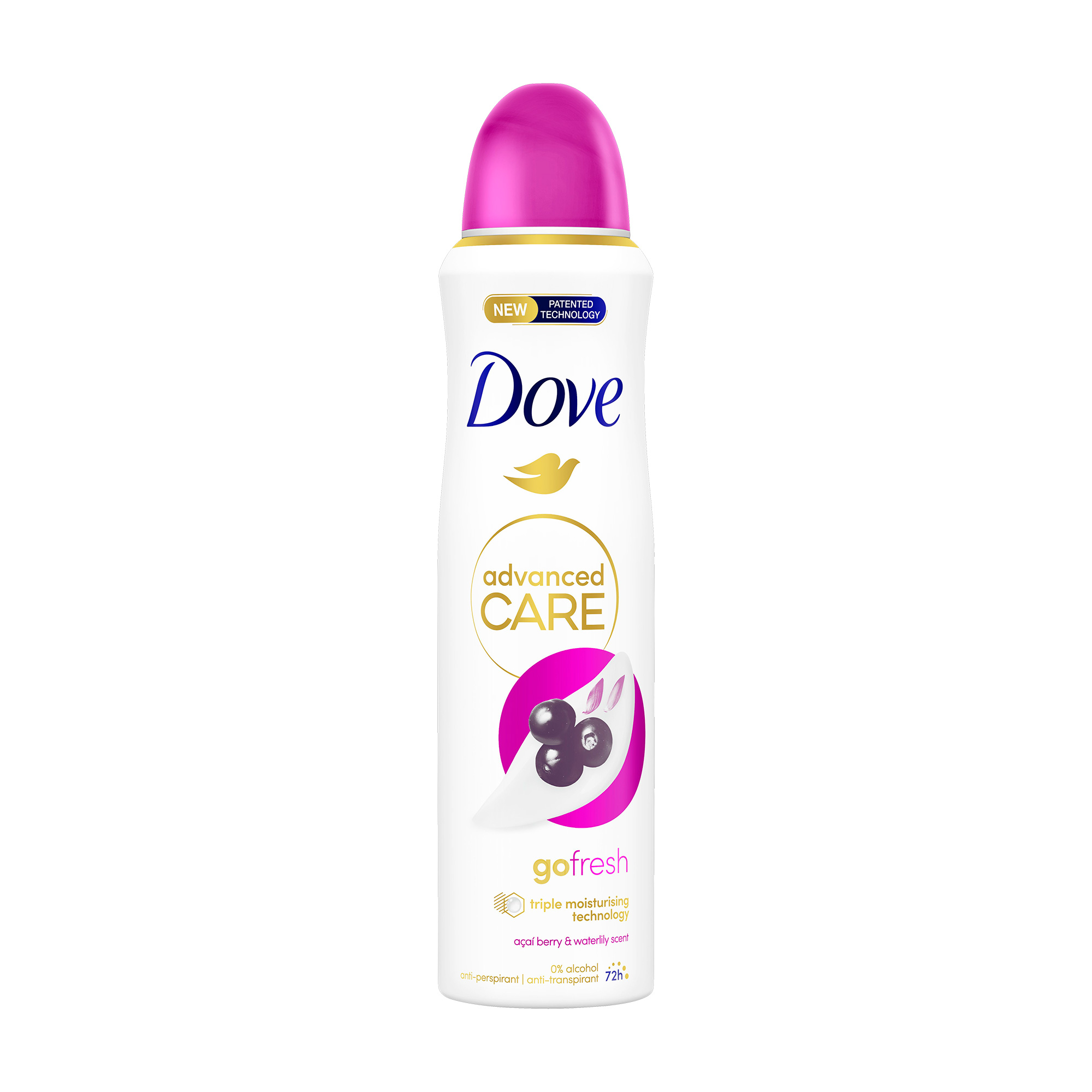 Антиперспірант-спрей Dove Advanced Care Acai Berry &amp; Water Lily  з ягодами асаї та водяної лілію, жіночий, 150 мл