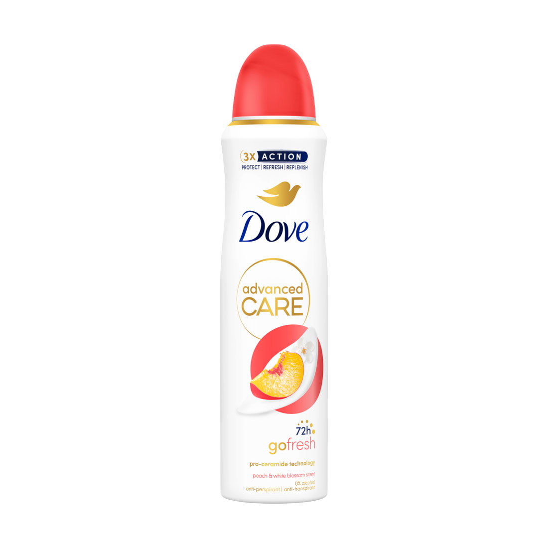 Антиперспірант-спрей Dove Go Fresh 72H Персик та білі квіти, жіночий, 150 мл