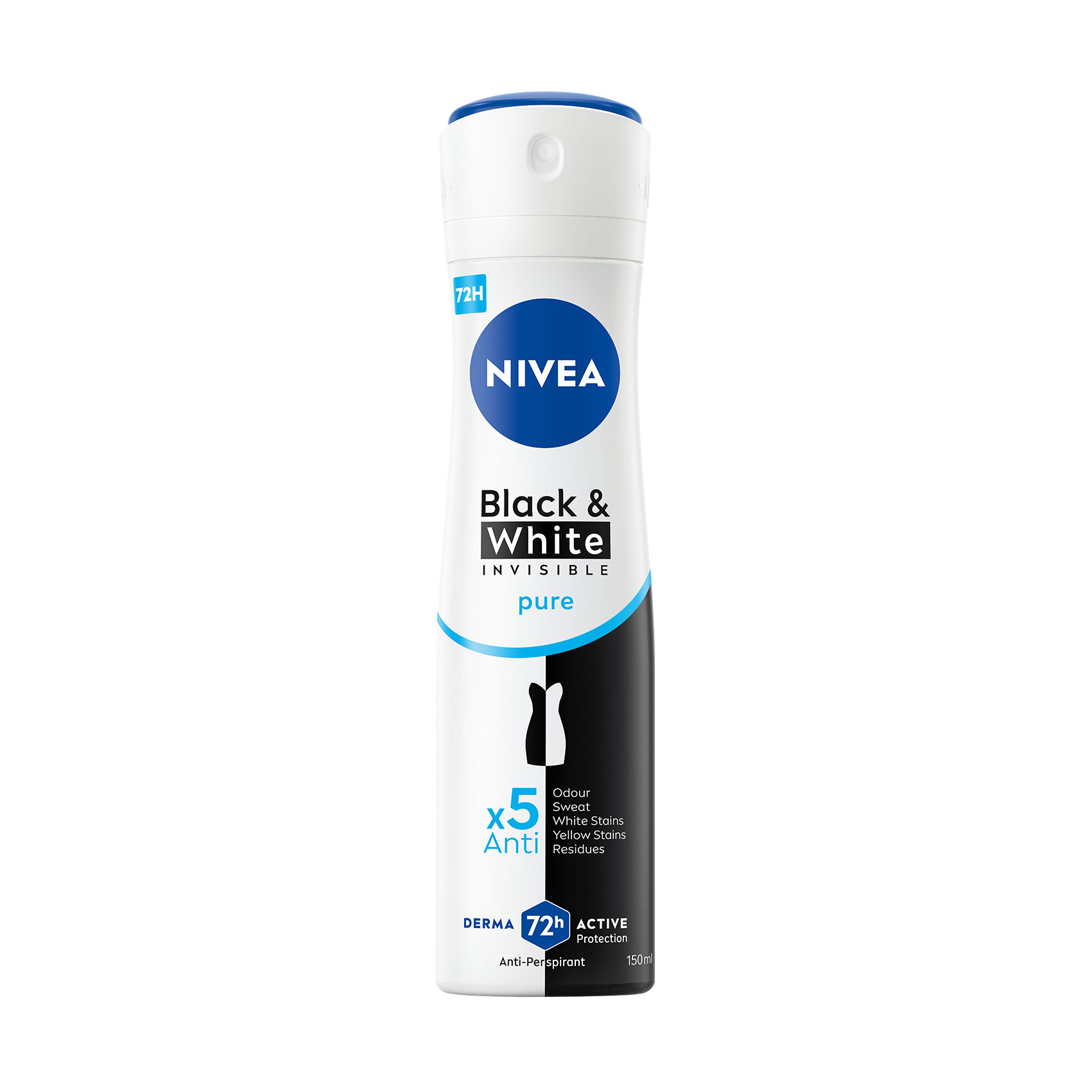 Антиперспірант-спрей NIVEA Чорне та Біле невидимий: чистий, 150 мл