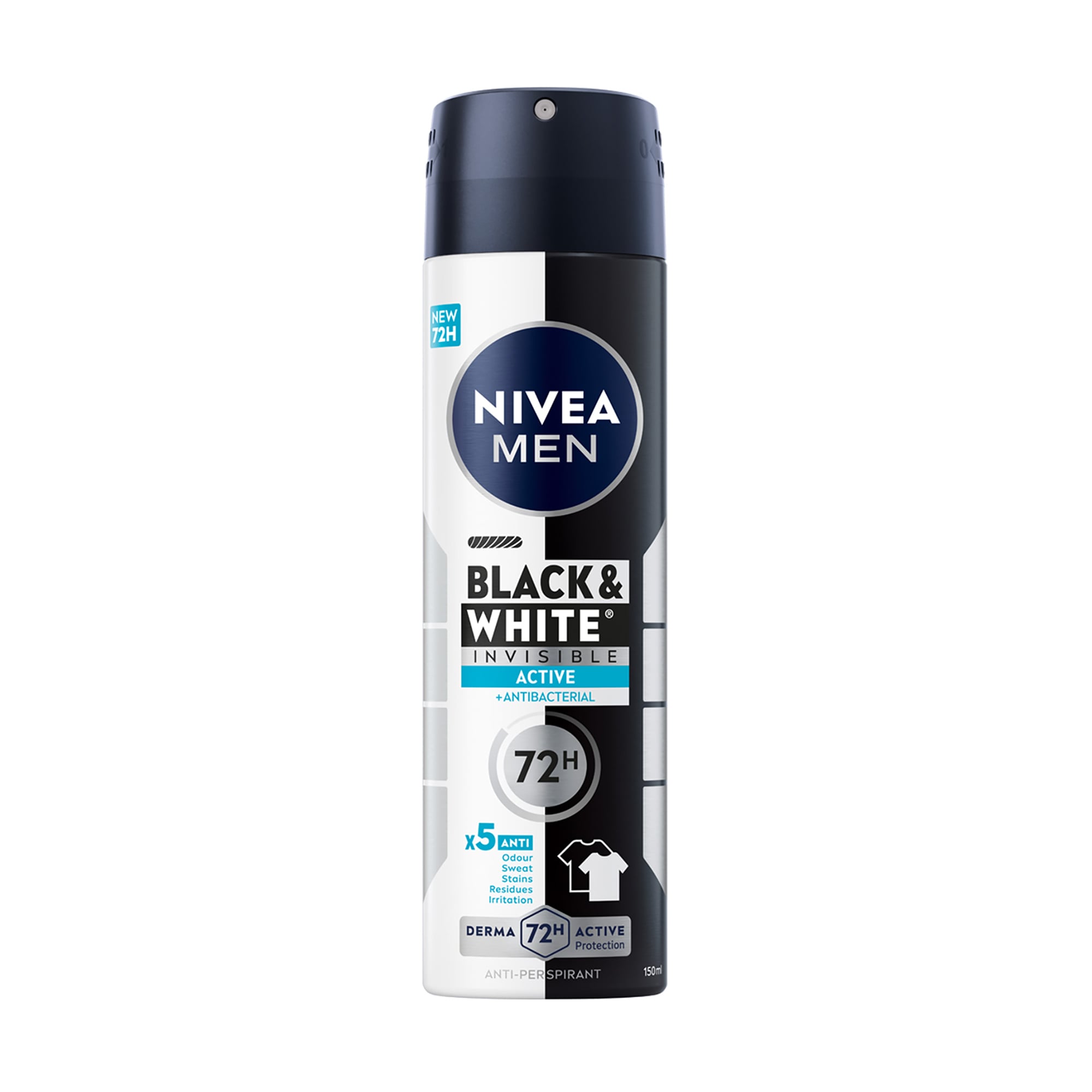 Антиперспірант-спрей NIVEA MEN Чорне та Біле невидимий: свіжий, 150 мл