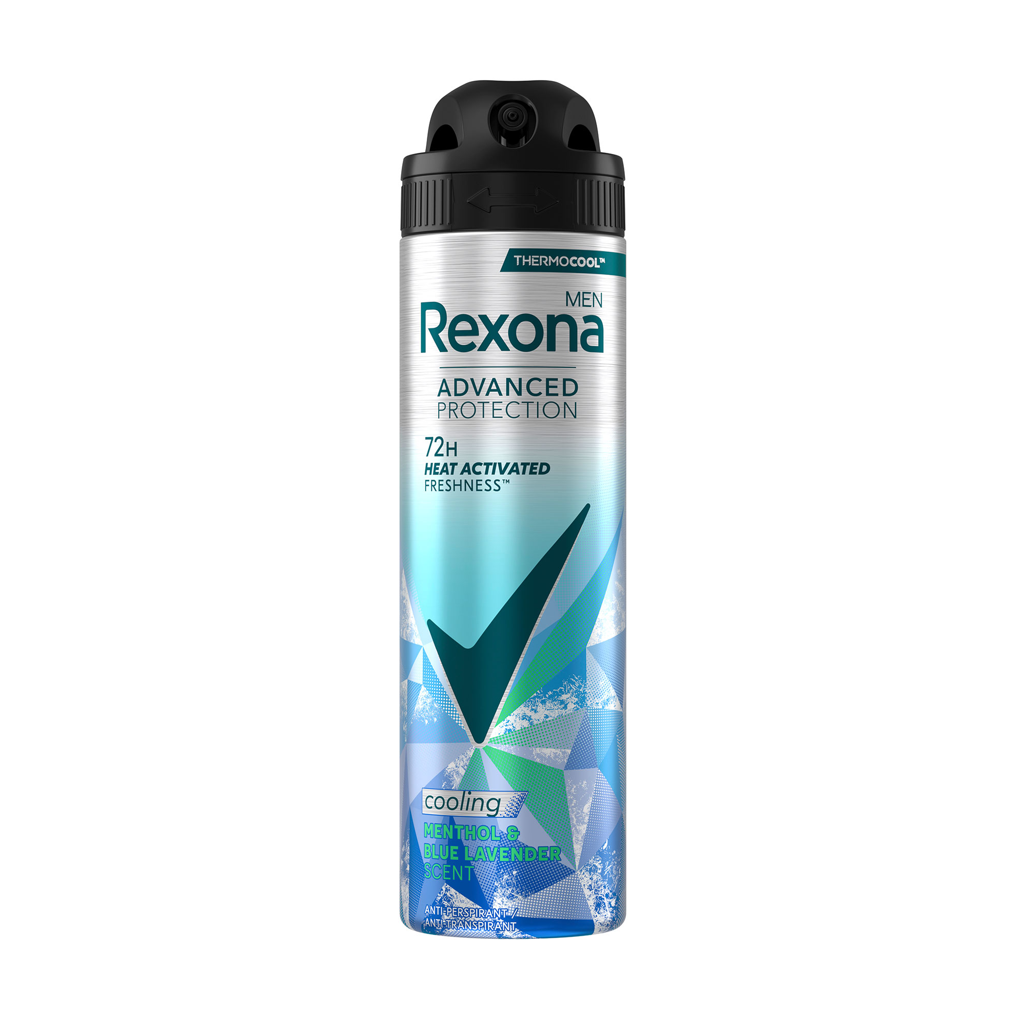 Антиперспірант-спрей Rexona Men Advanced Protection 72H Heat Activated Freshness Охолоджувальний Ментол та блакитна лаванда, чоловічий, 150 мл