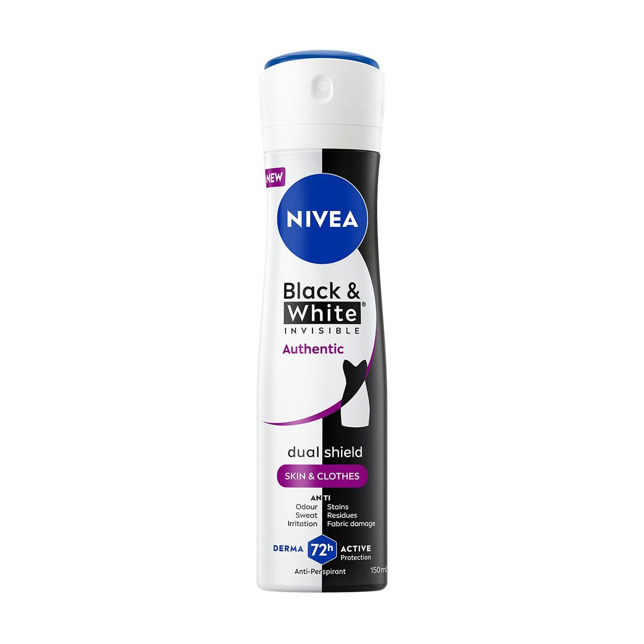 Антиперспірант-спрей жіночий NIVEA Black &amp; White Invisible Чорне та біле, невидимий: автентичний, 150 мл