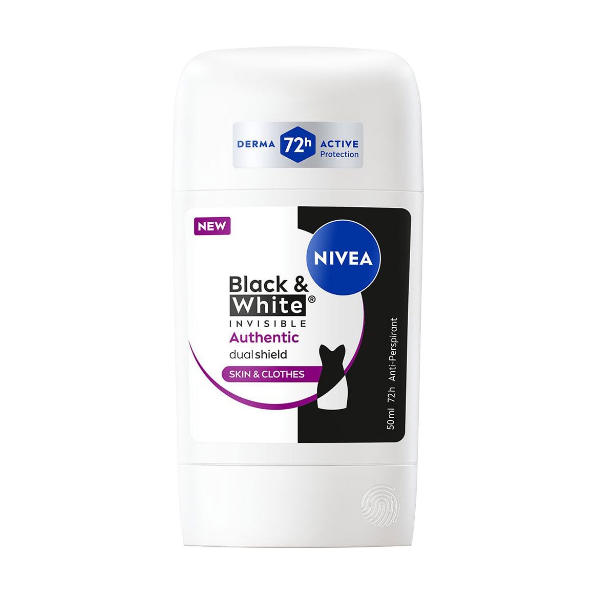 Антиперспірант-стік жіночий NIVEA Black &amp; White Invisible Чорне та біле, невидимий: автентичний, 50 мл
