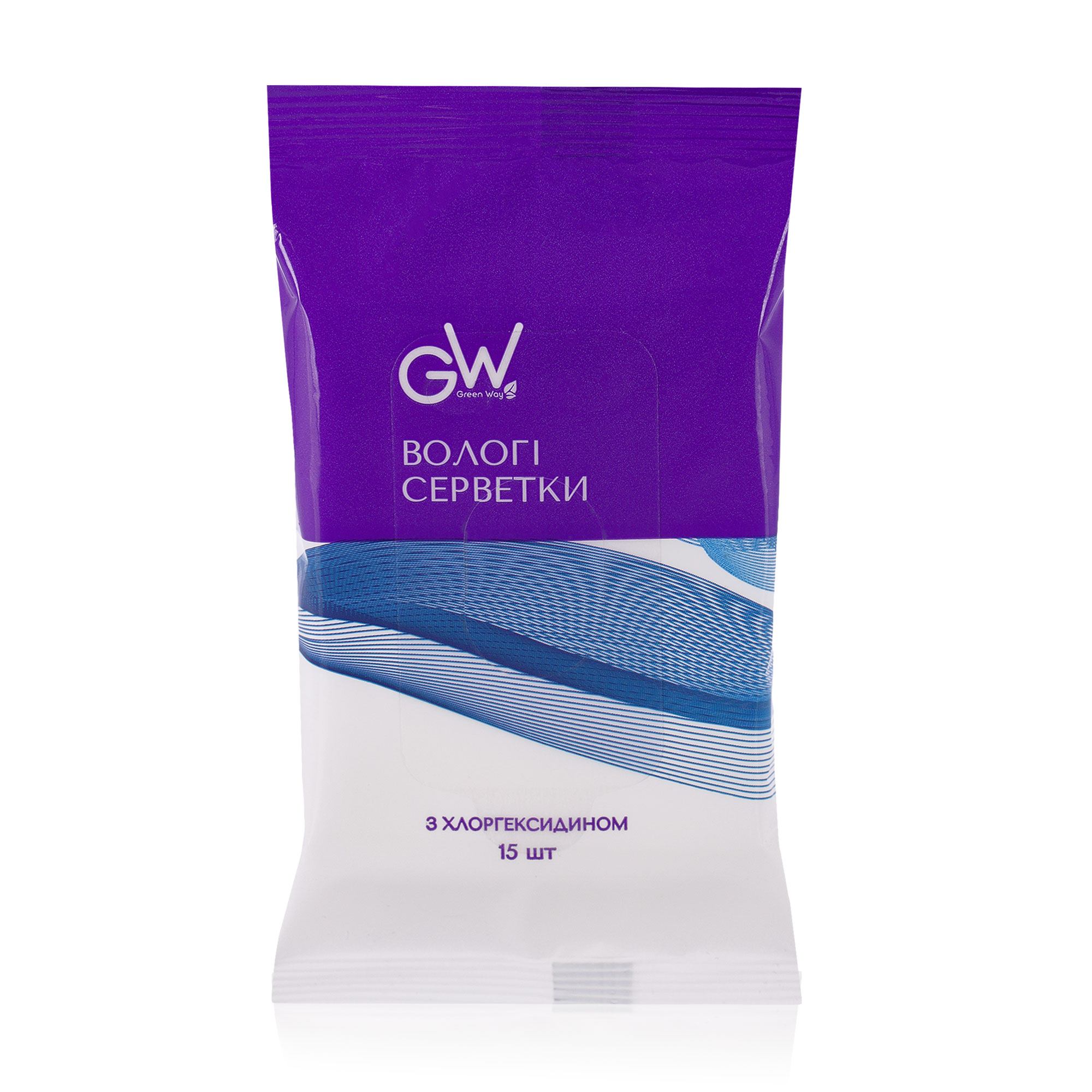 Антисептичні вологі серветки Green Way ФітоЛінія Antiseptik з хлоргексидином, 15 шт