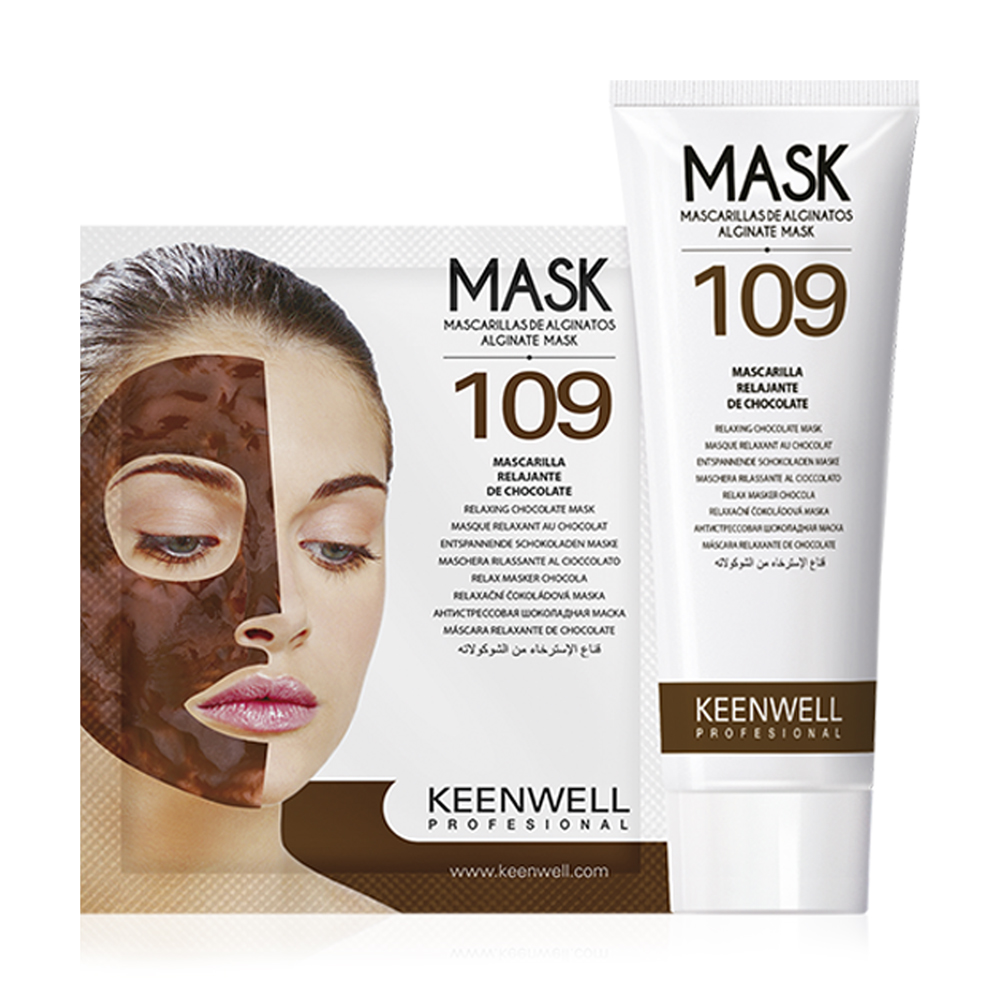 Антистресова шоколадна маска для обличчя Keenwell Alginate Relaxing And Distressing Cocoa Mask 109, (Гель, 125 мл + Маска, 9*25 г)