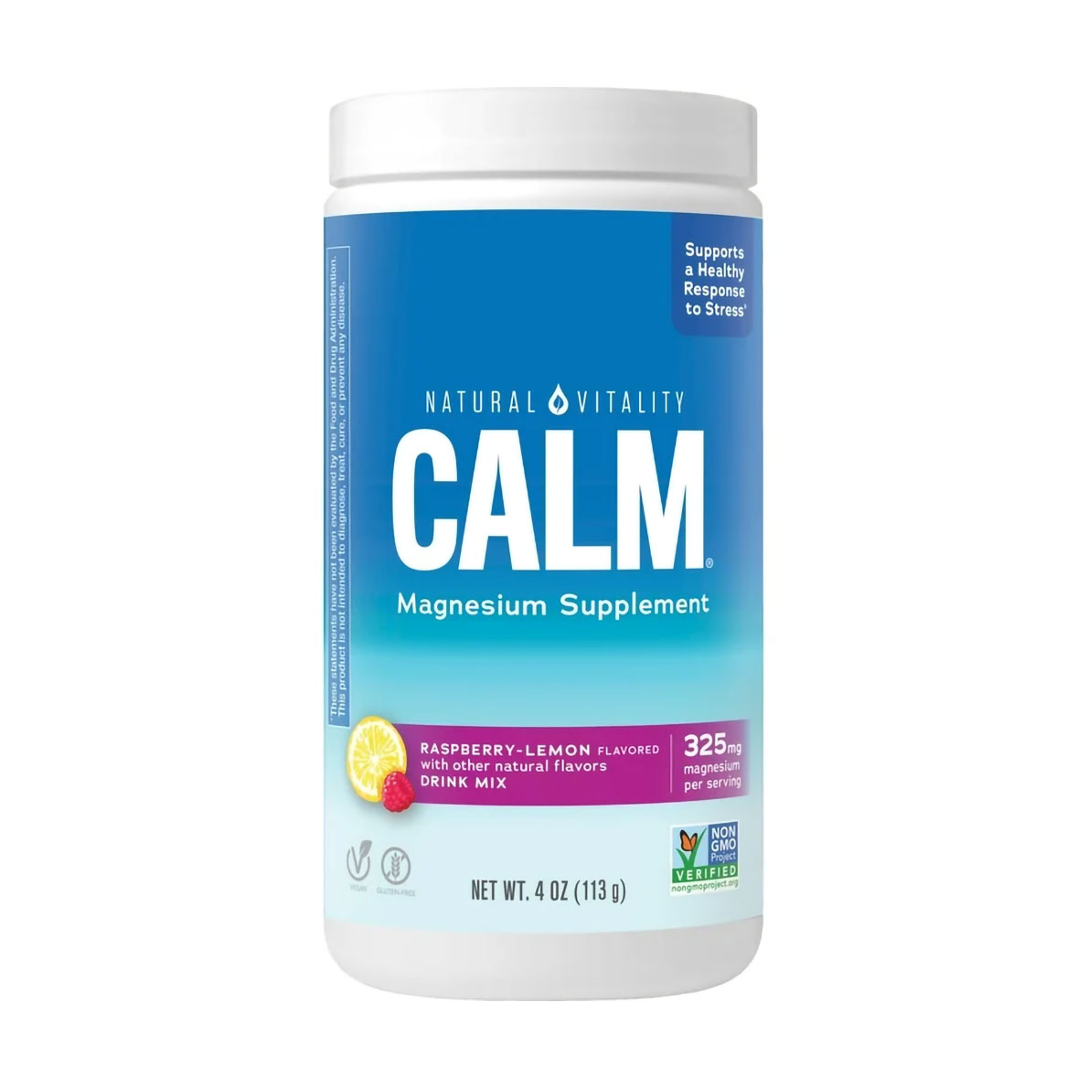 Антистресовий напій Natural Vitality CALM Raspberry-Lemon Flavored в порошку, малина-лимон, 113 г