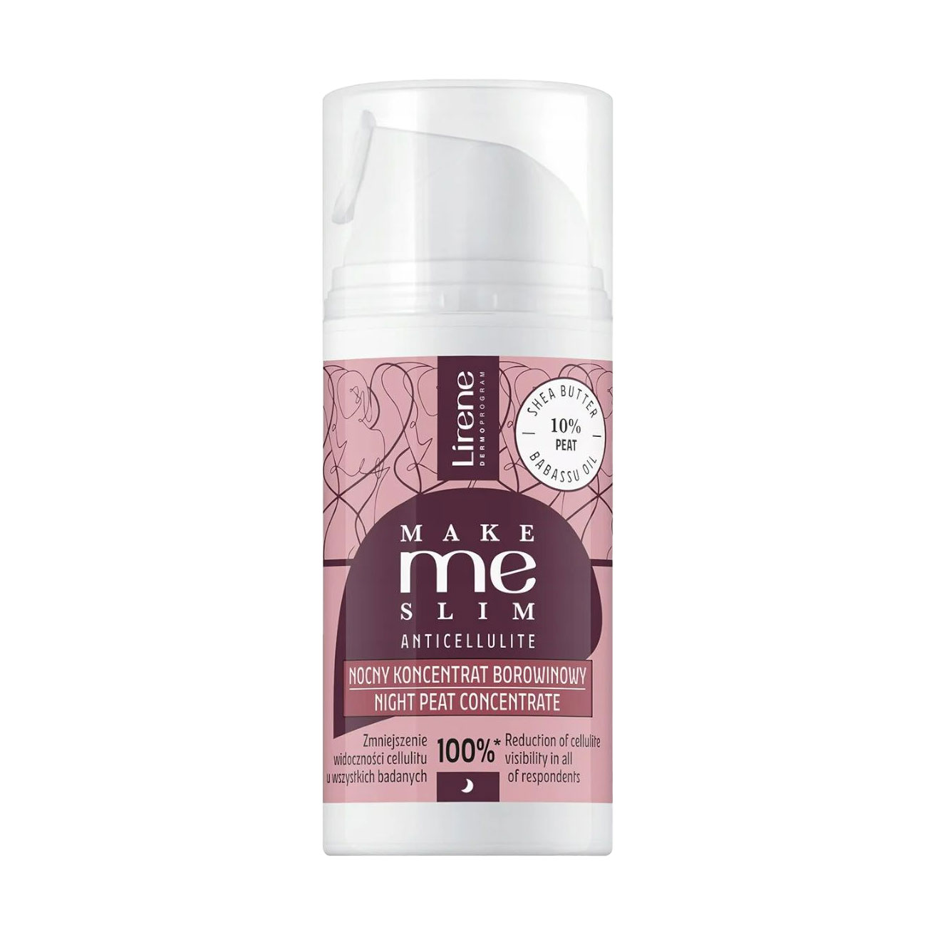 Антицелюлітний нічний грязьовий концентрат для тіла Lirene Make Me Slim Anticellulite Night Peat Concentrate, 200 мл