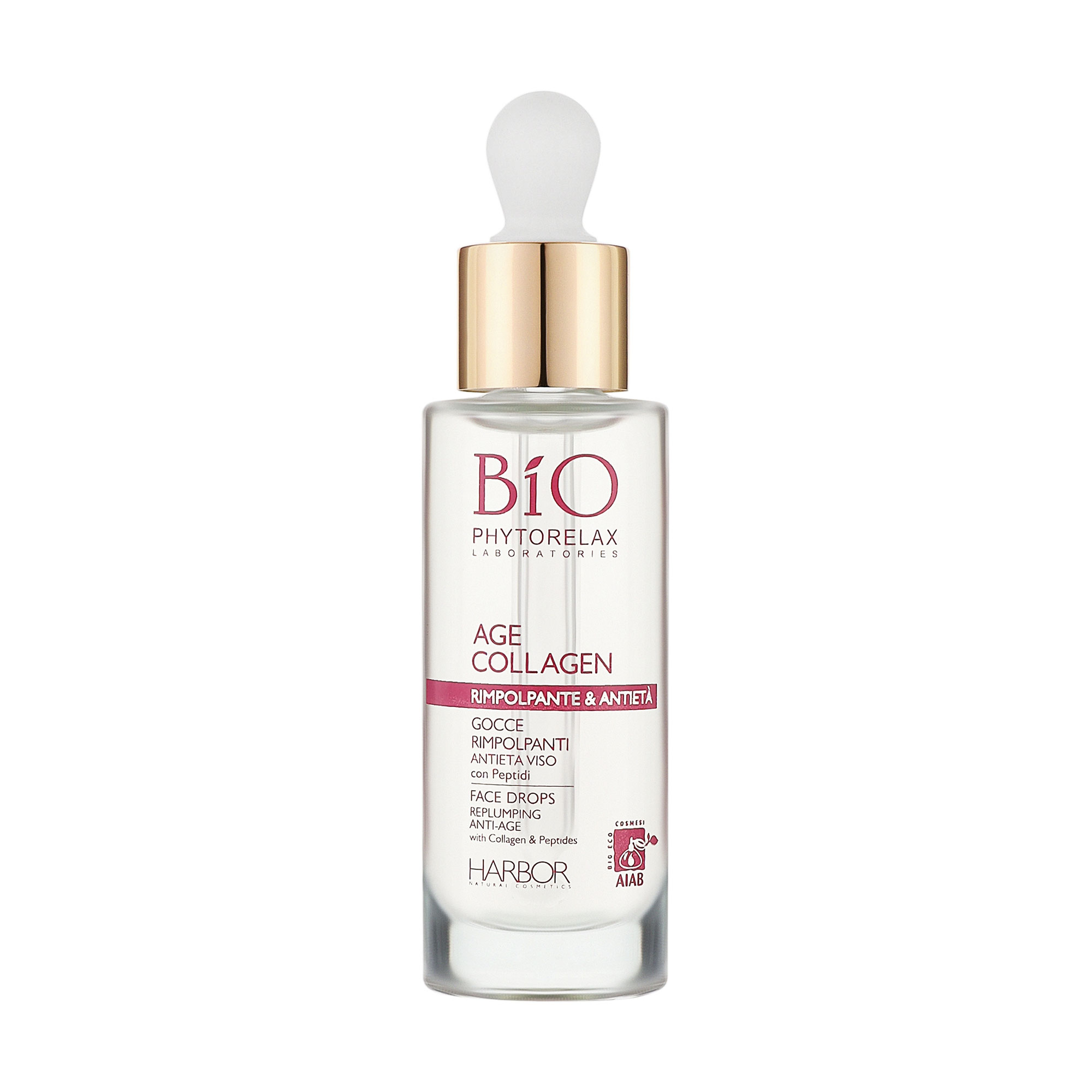 Антивікова сироватка-краплі для обличчя Phytorelax Laboratories Age Collagen Anti-Aging Plumping Face Drops із колагеном та пептидами, 30 мл