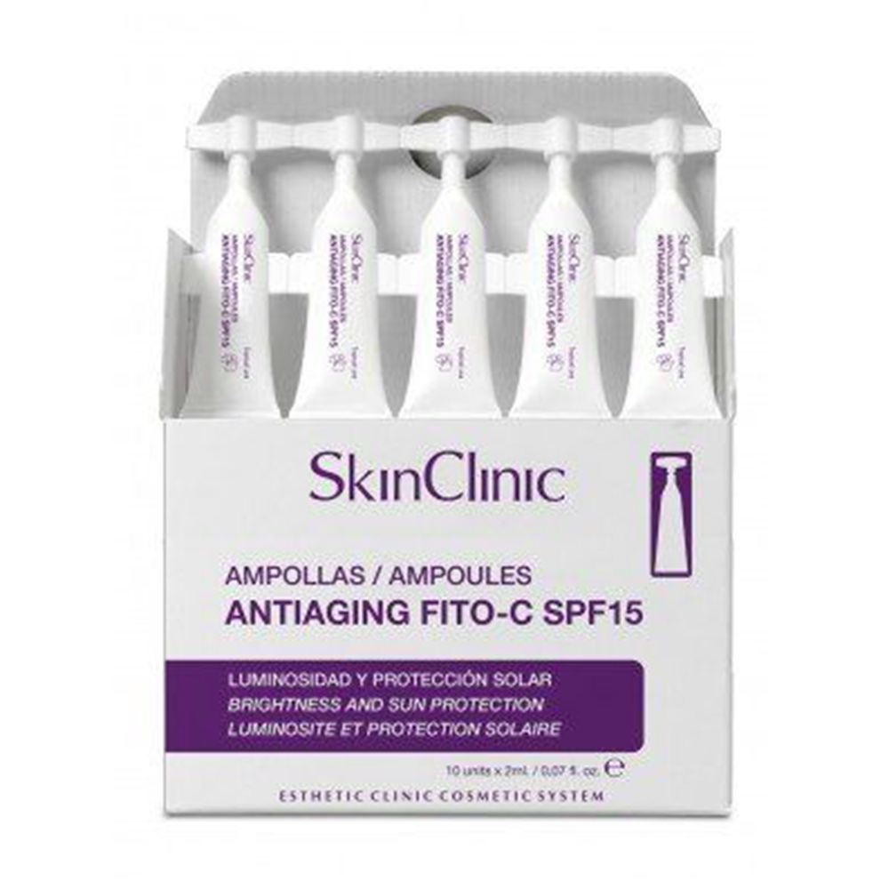 Антивіковий фітококтейль для обличчя SkinClinic Antiaging Fito-C SPF 15 з вітаміном С, 10*2 мл