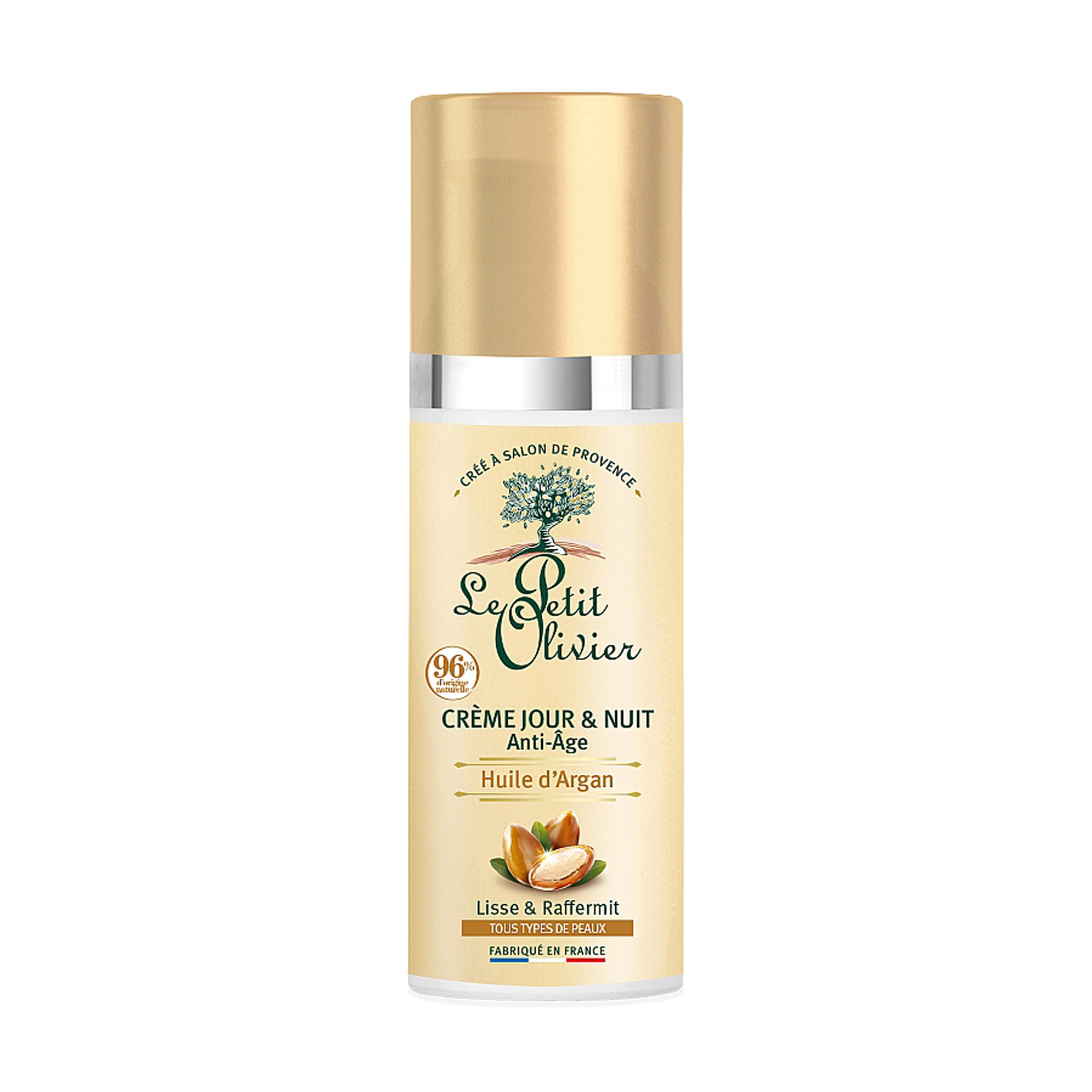 Антивіковий крем день-ніч для обличчя Le Petit Olivier Organic Care Anti-Age Cream з аргановою олією, 50 мл