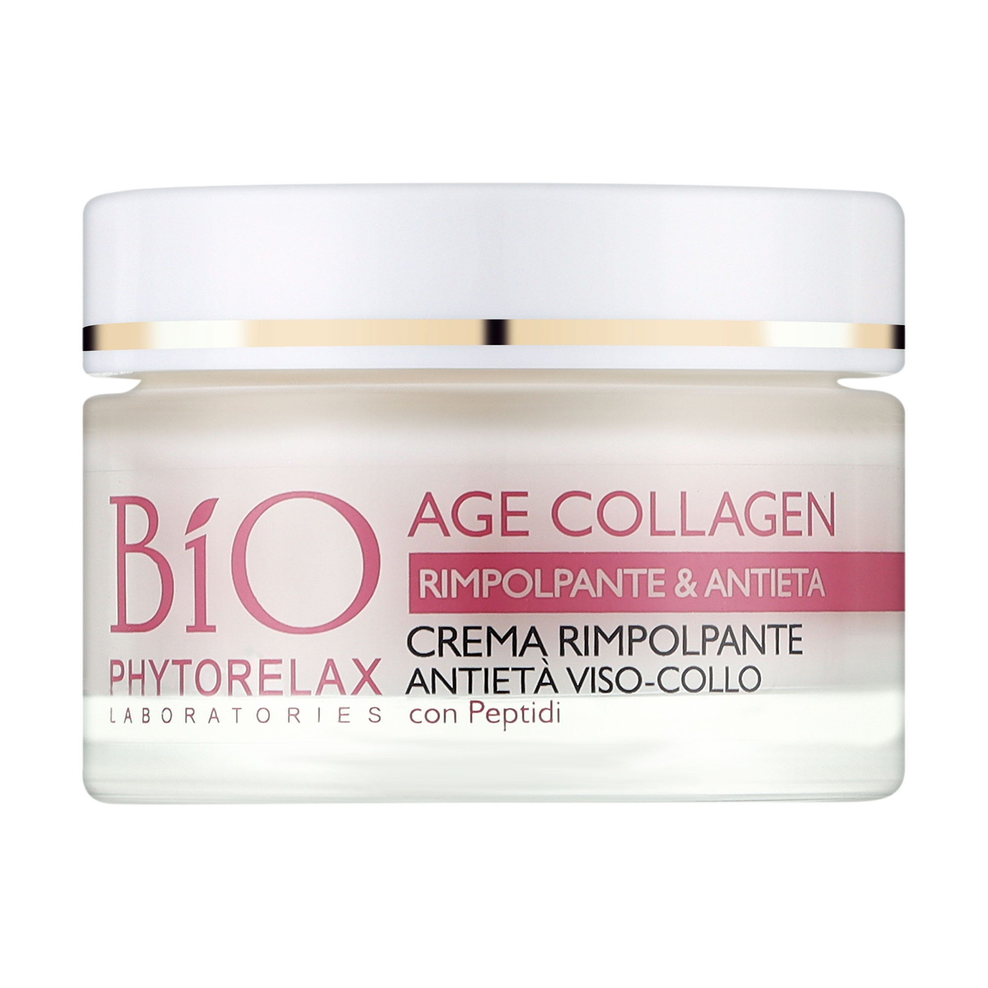 Антивіковий крем для обличчя та шиї Phytorelax Laboratories Age Collagen Anti-Aging Plumping Face &amp; Neck Cream із колагеном та пептидами, 50 мл
