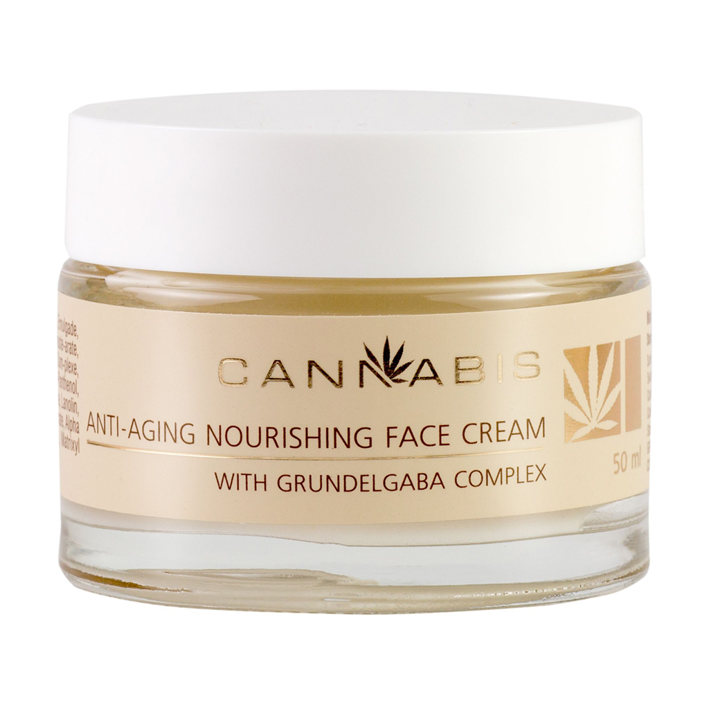 Антивіковий живильний крем для обличчя Cannabis Anti-Aging Nourishing Face Cream з активним комплексом Grundelgaba, 50 мл