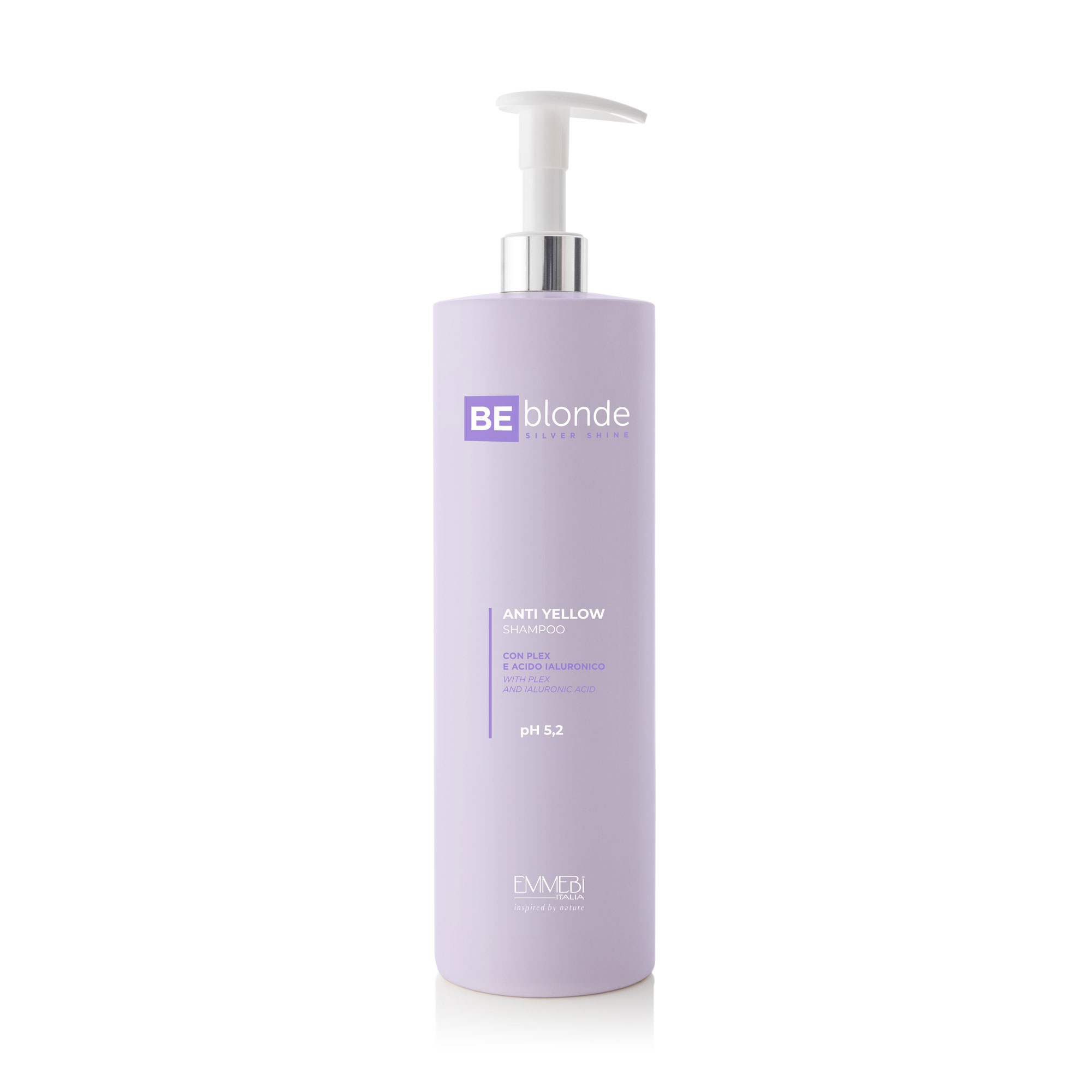 Антижовтий шампунь для волосся Emmebi Italia Be Blonde Silver Shine Anti Yellow Shampoo pH 5.2, 1 л