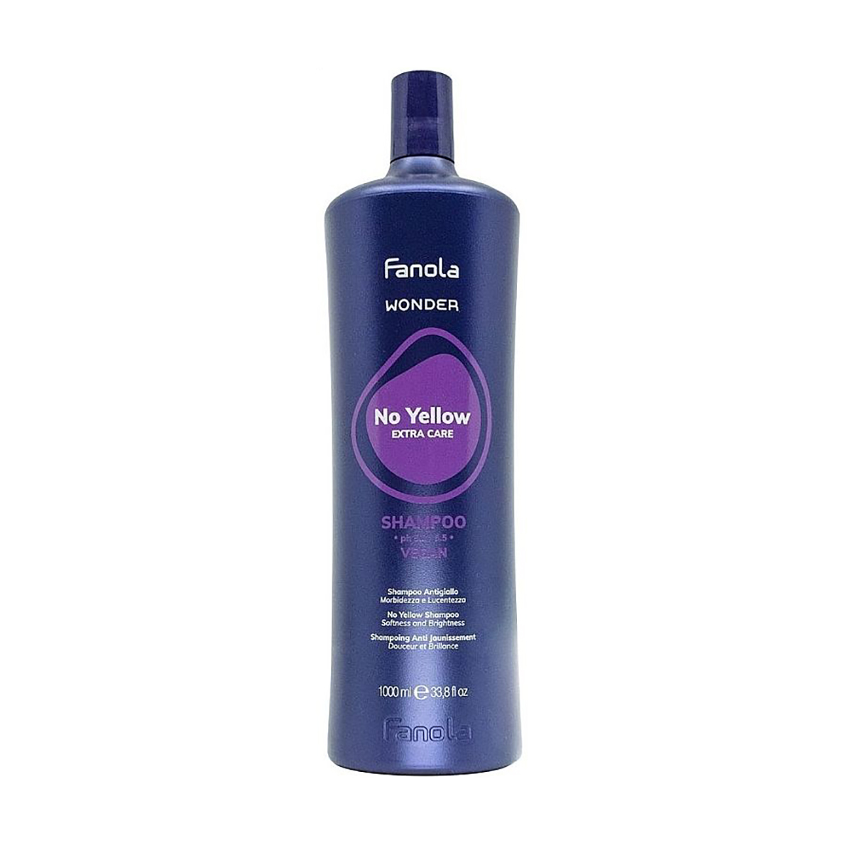 Антижовтий шампунь для волосся Fanola Wonder No Yellow Extra Care Shampoo, 1 л
