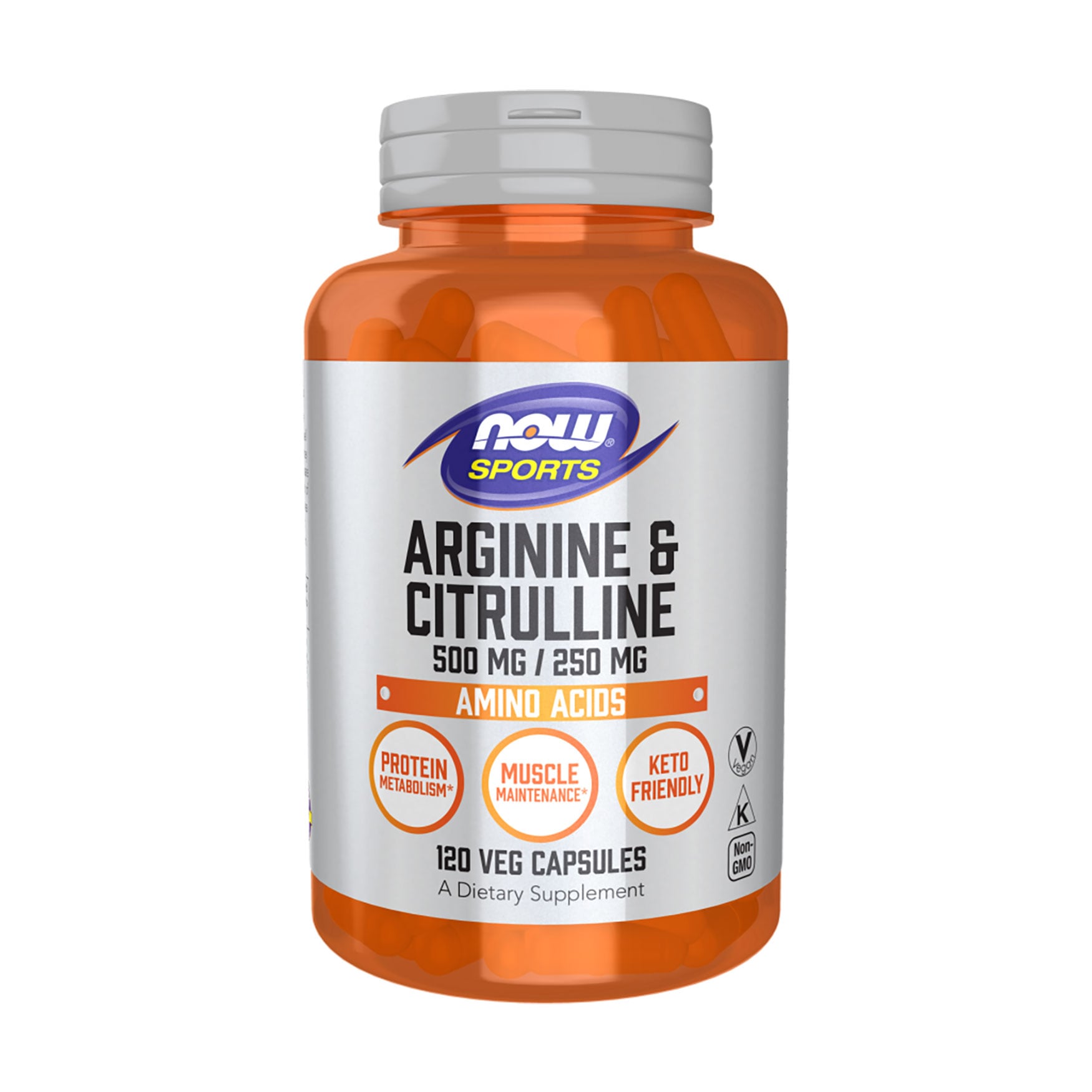 Аргінін та цитрулін NOW foods Arginine &amp; Citrulline 500 мг/250 мг, 120 капсул