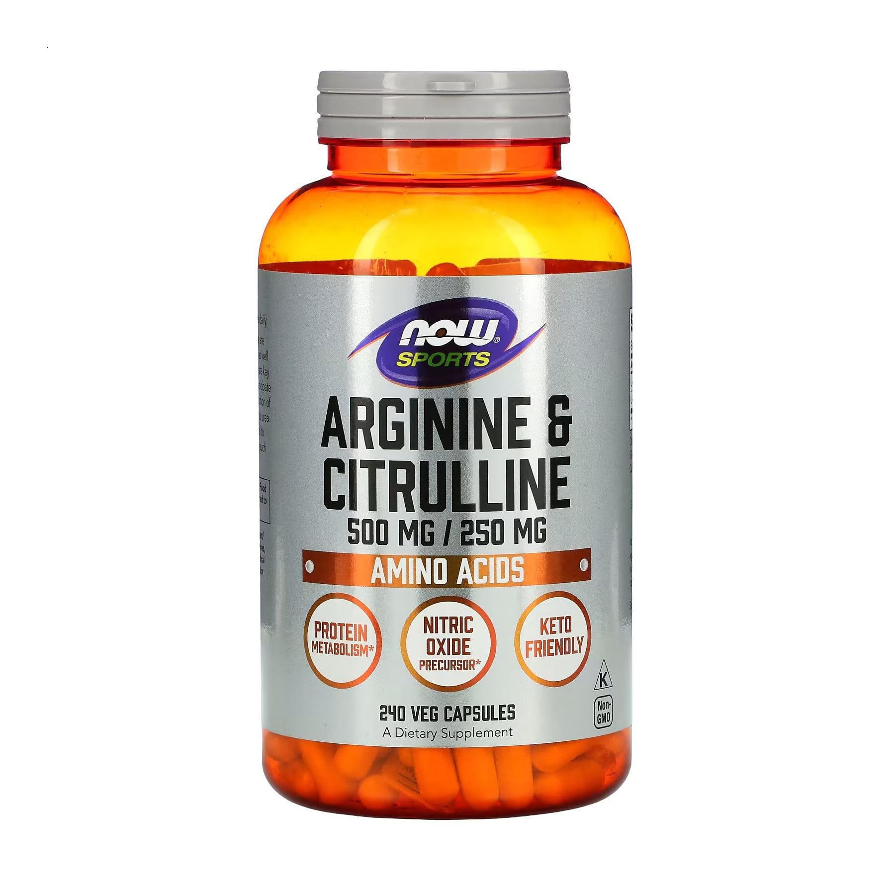 Аргінін та цитрулін NOW foods Arginine &amp; Citrulline 500 мг/250 мг, 240 капсул