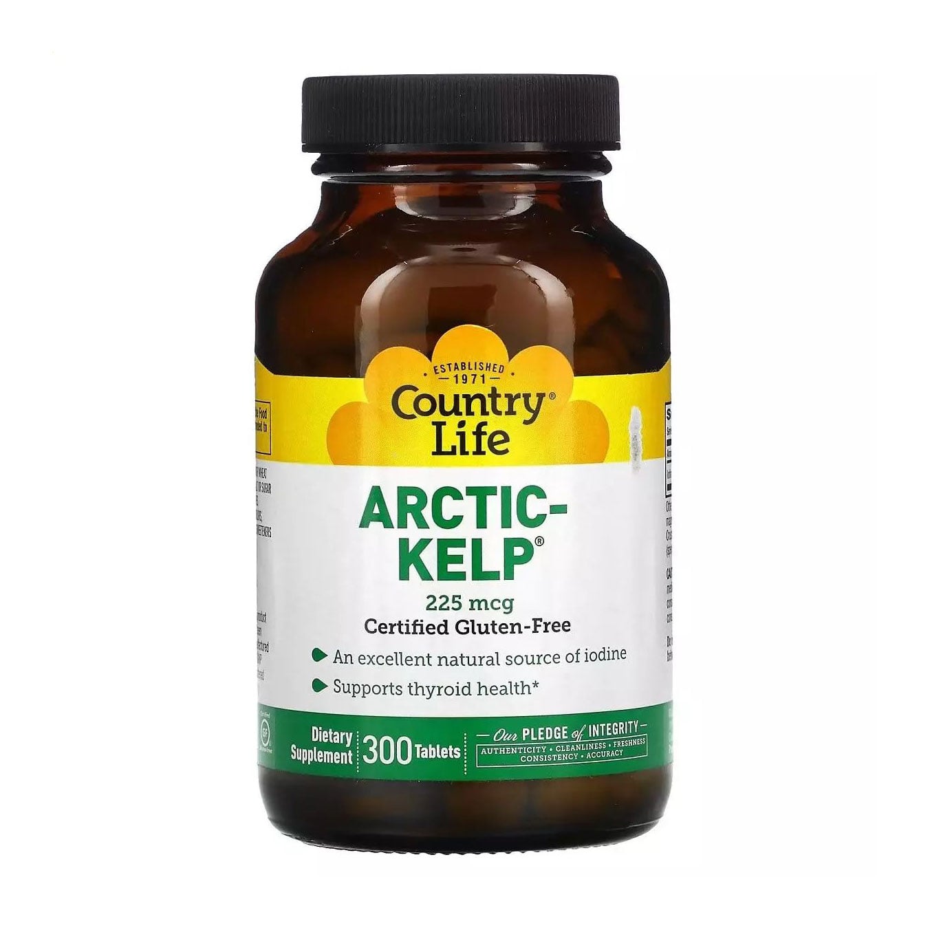 Арктичні водорості Country Life Country Life Arctic-Kelp 225 мкг, 300 таблеток
