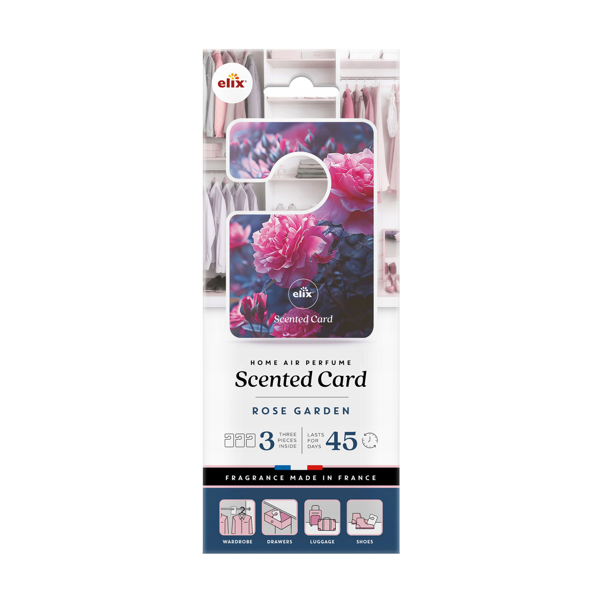 Ароматична картка для гардеробу Elix Scented Card Rose Garden, 3 шт