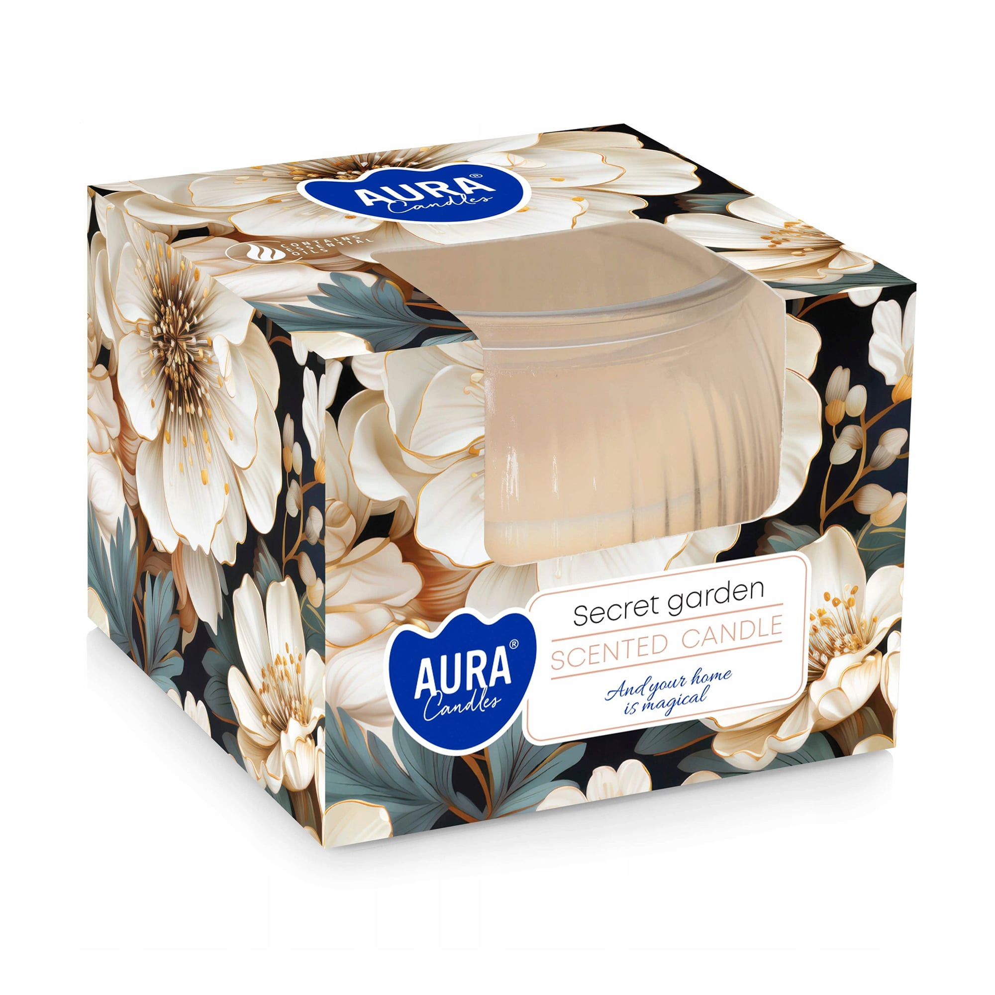Ароматична свічка в склянці Bispol Scented Candle Secret Garden, 80 г (sn69-365)