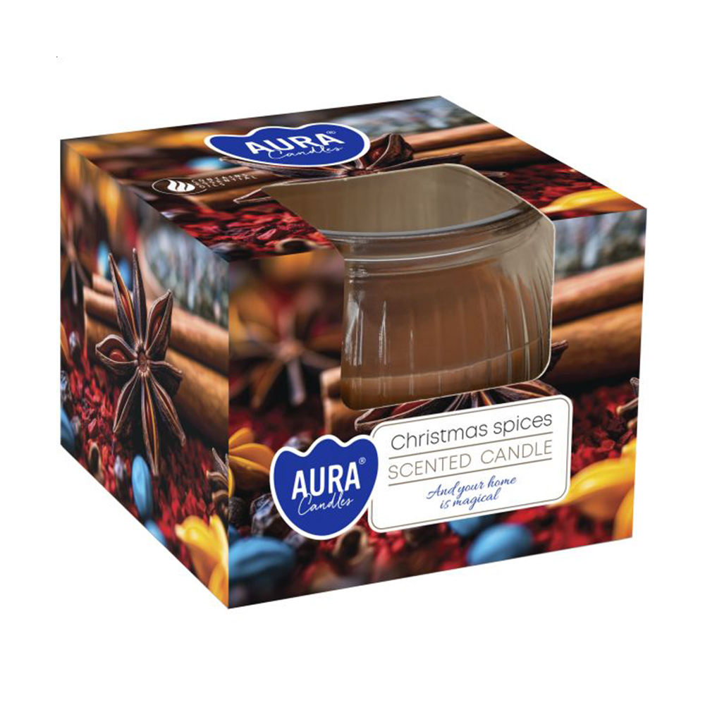 Ароматична свічка в склянці Bispol Scented Candle Christmas Spices, 80 г (sn69-406)