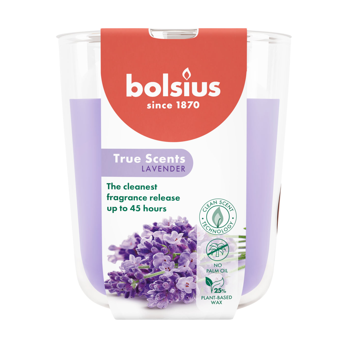 Ароматична свічка в склянці Bolsius True Scents Lavender, 97*85 мм