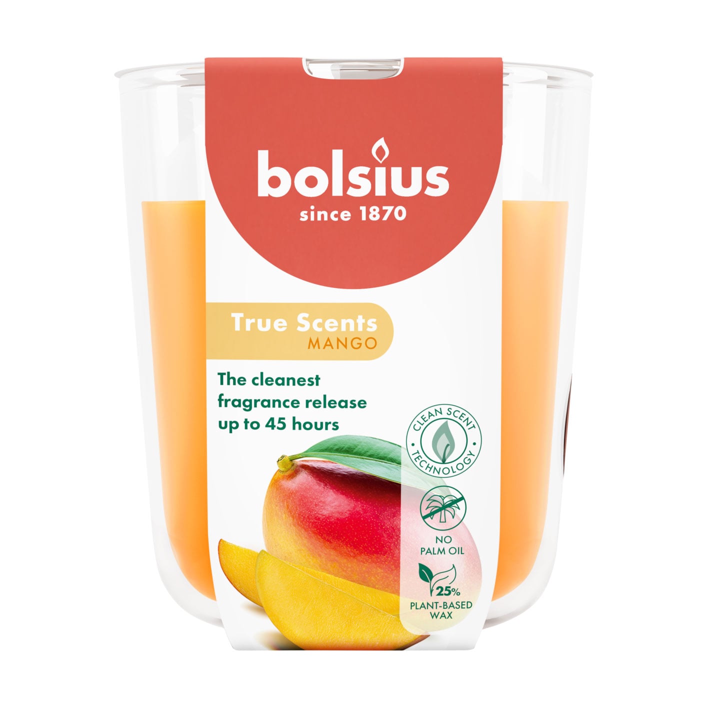 Ароматична свічка в склянці Bolsius True Scents Mango, 97*85 мм