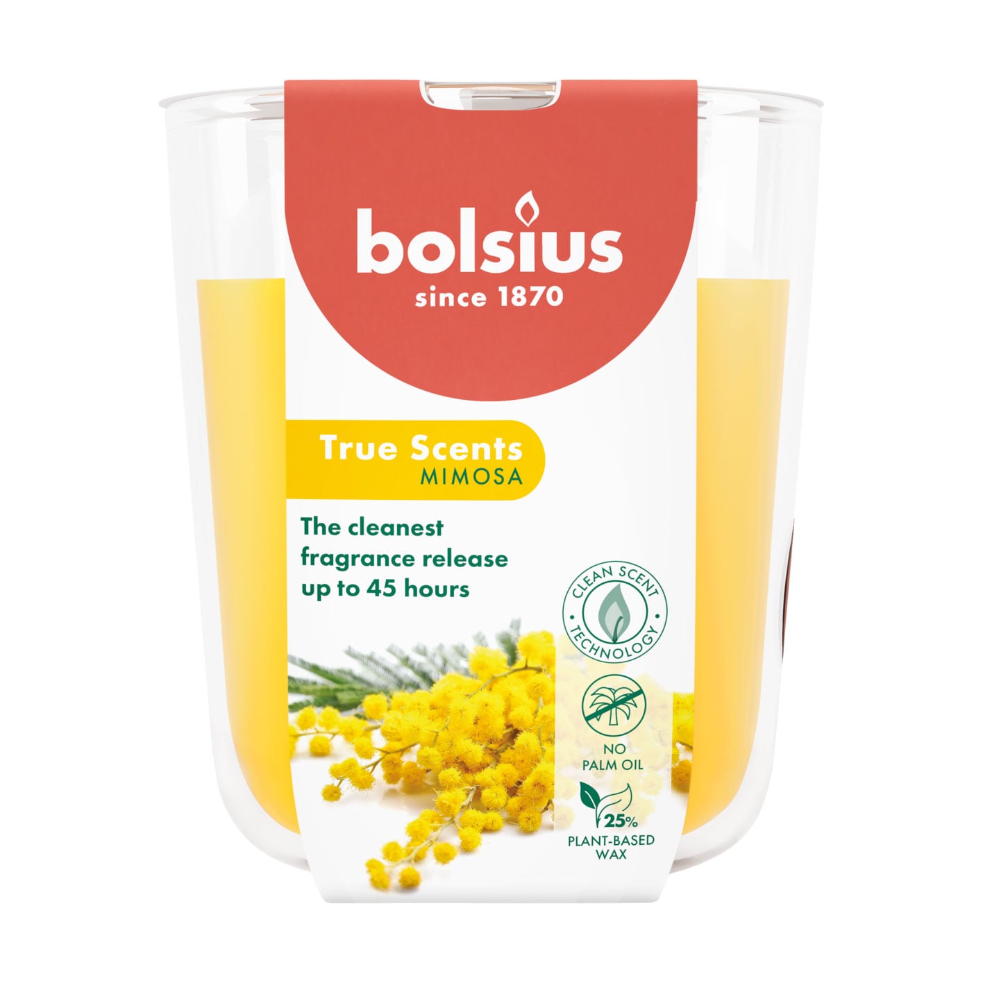 Ароматична свічка в склянці Bolsius True Scents Mimosa, 97*85 мм