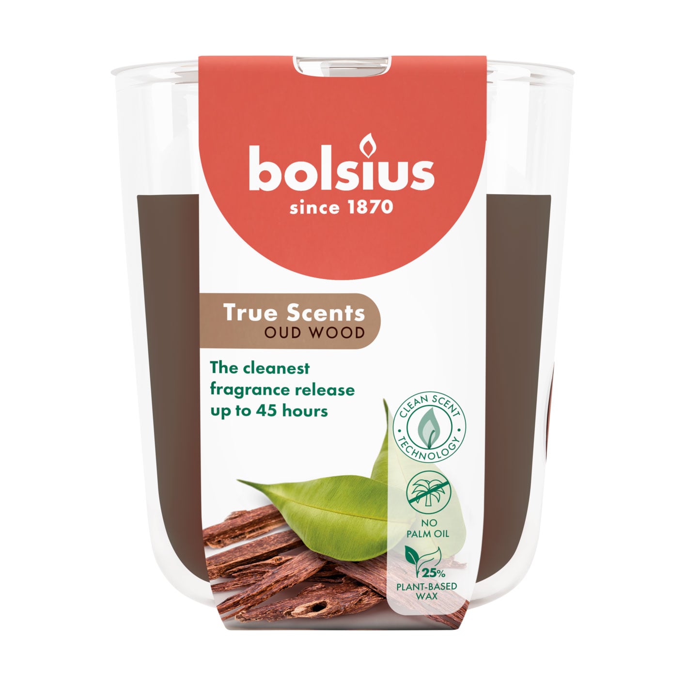 Ароматична свічка в склянці Bolsius True Scents Oud Wood, 97*85 мм