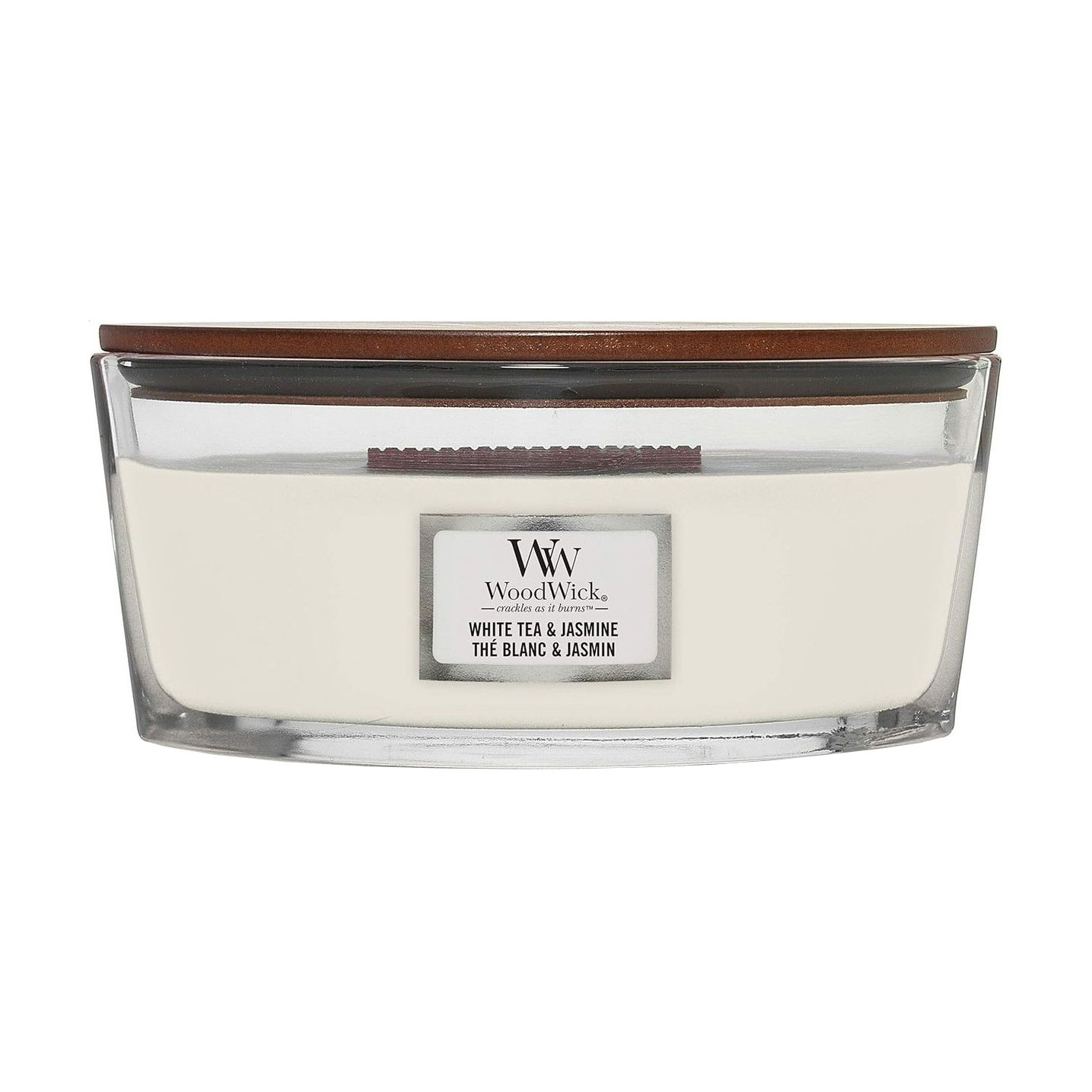 Ароматична свічка в склянці WoodWick Hourglass Candle White Tea &amp; Jasmine, 453 г