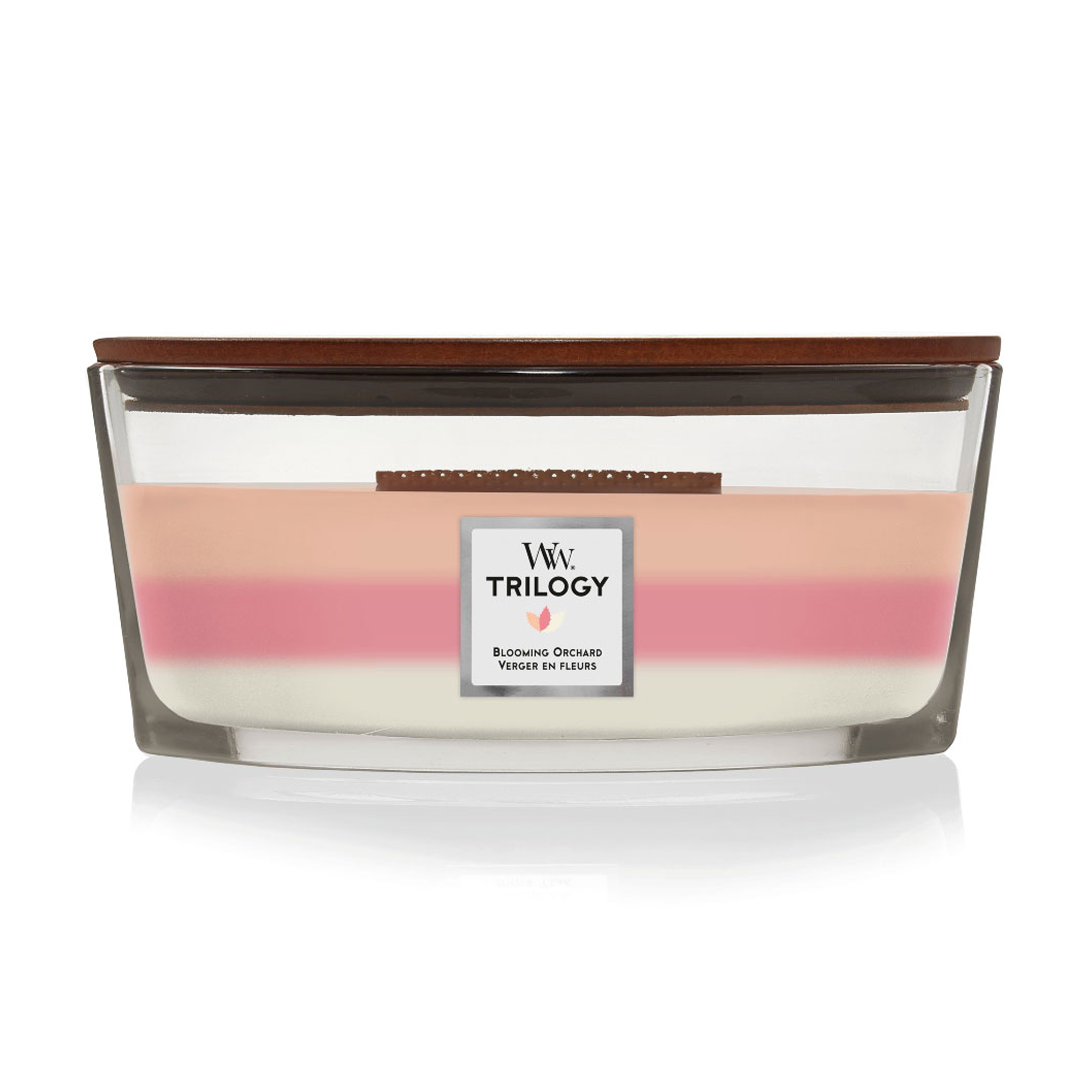 Ароматична свічка в склянці WoodWick Hourglass Candle Ellipse Trilogy Blooming Orchard, 453 г