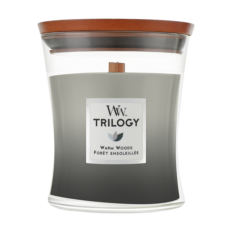 Ароматична свічка в склянці WoodWick Hourglass Trilogy Candle Medium Warm Woods, 275 г