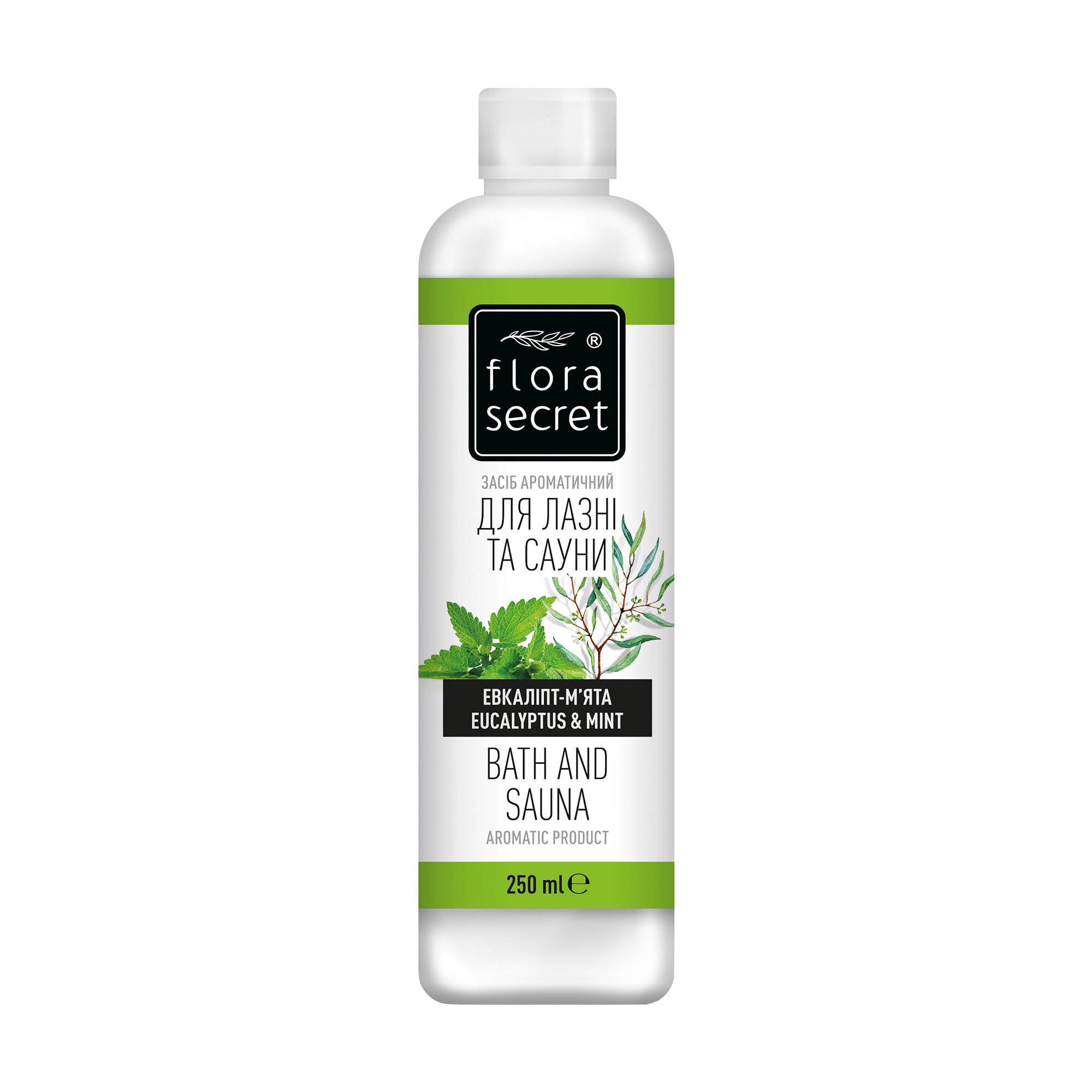 Ароматичний засіб для лазні та сауни Flora Secret Евкаліпт-М'ята, 250 мл